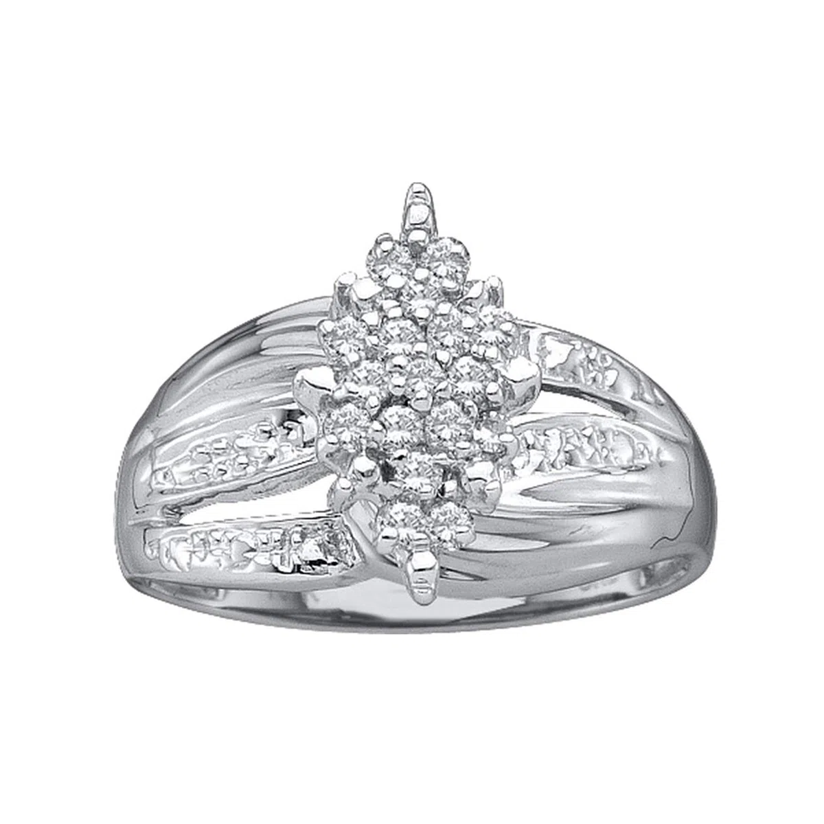 DazzlingRock Collection Mujer Niñas 10 quilates oro blanco redonda J-K diamante blanco
