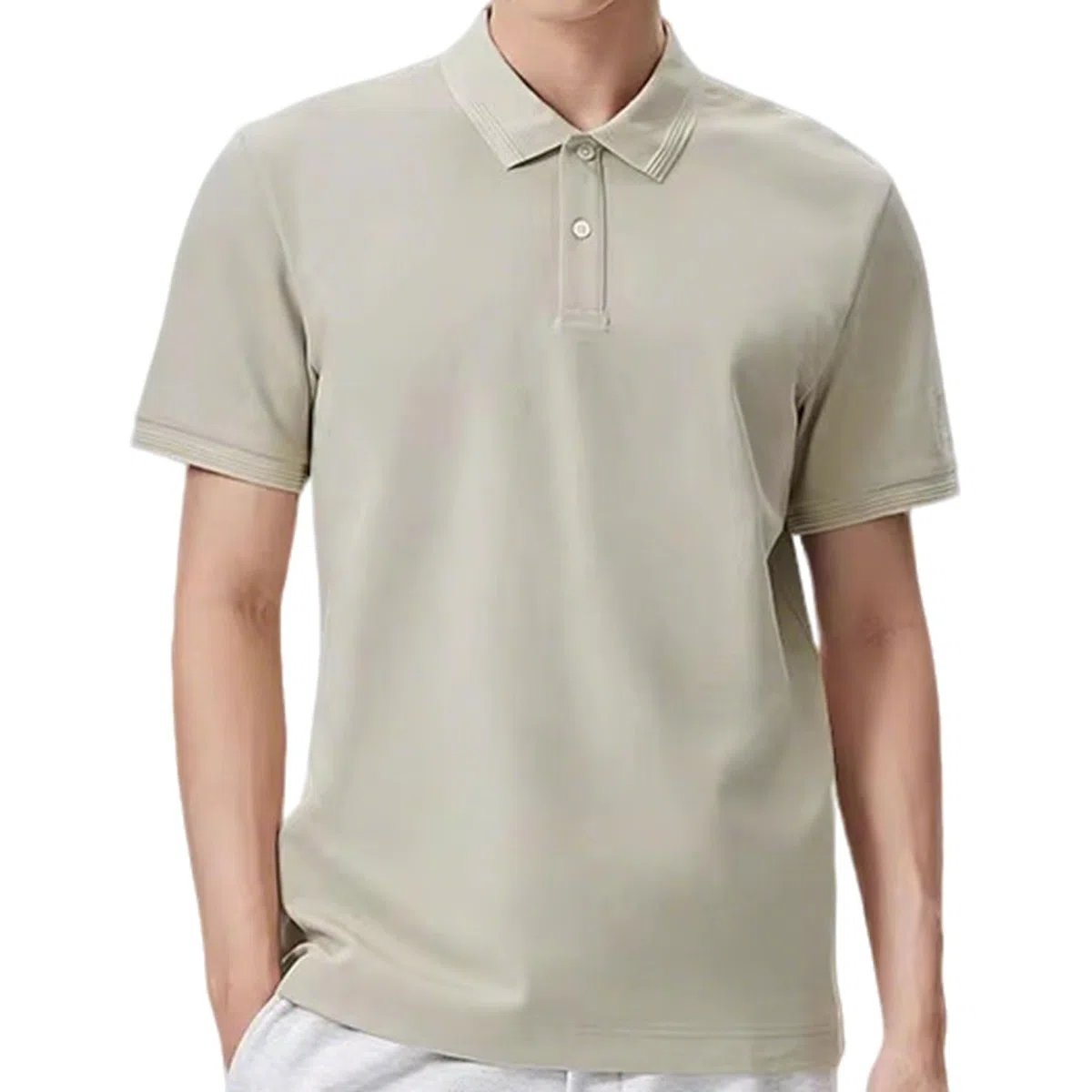 Camiseta Casual con Cuello De 2 Botones, Polo De Manga Corta De Sensación Fresca para Hombre, con Dobladillo con Abertura Lateral