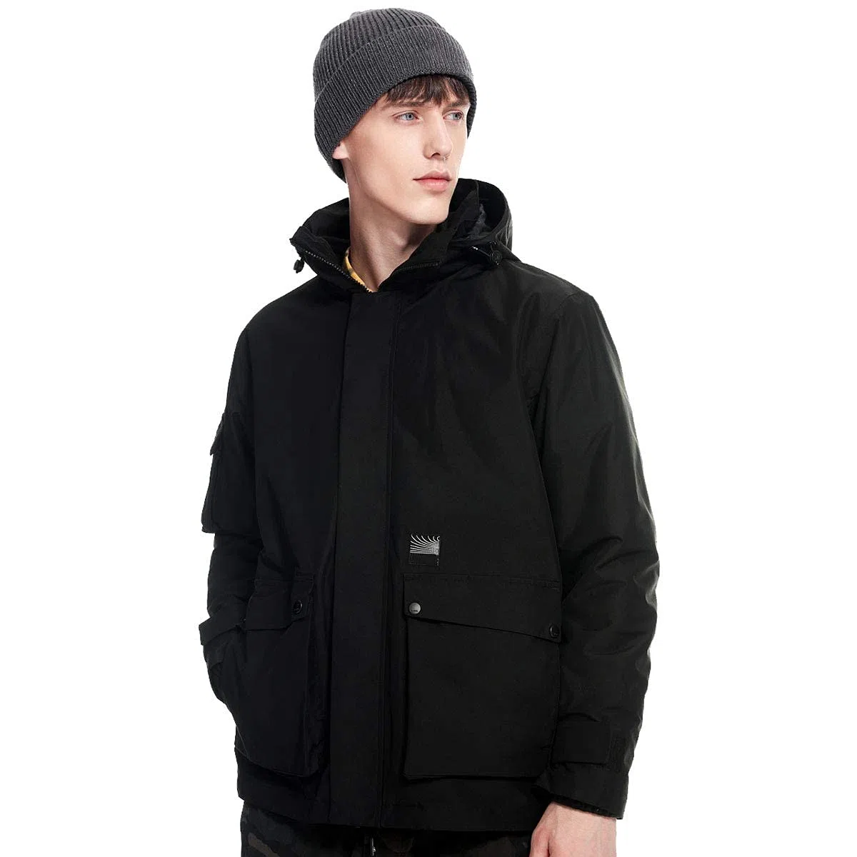MU Chaqueta de Esquí a Prueba de Agua de Los Hombres 3 en 1 Windoorvientos Winter Warmable Warmable Abrigo Cómodo Cómodo Fleece Ropa Interior/Black/L