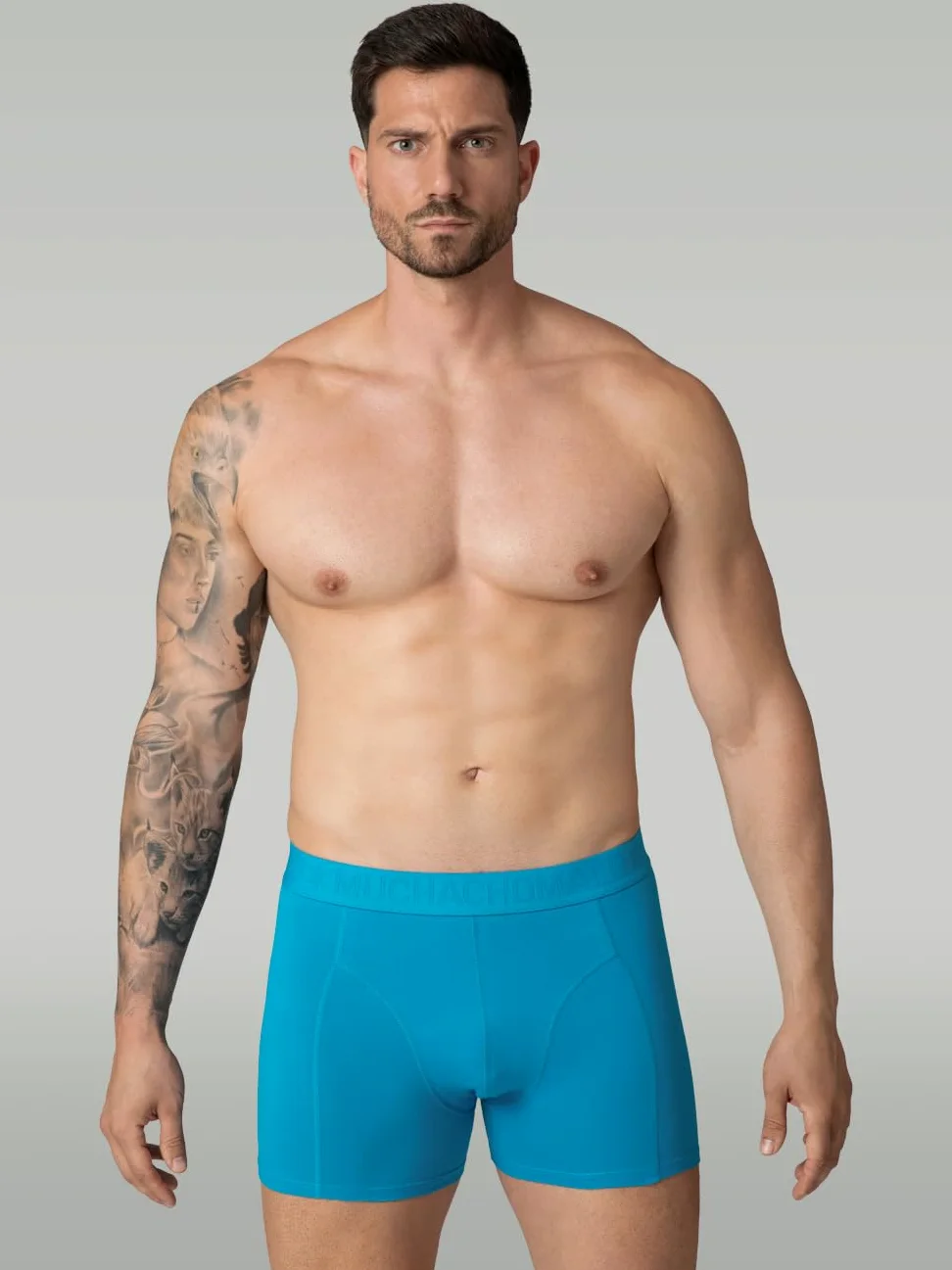 Muchachomalo Calzoncillos para Hombre, Ropa Interior Lisa de Algodón para Hombre, Pack de 7 Unidades, Bóxers Lisos de Corte Clásico con Cintura Elástica