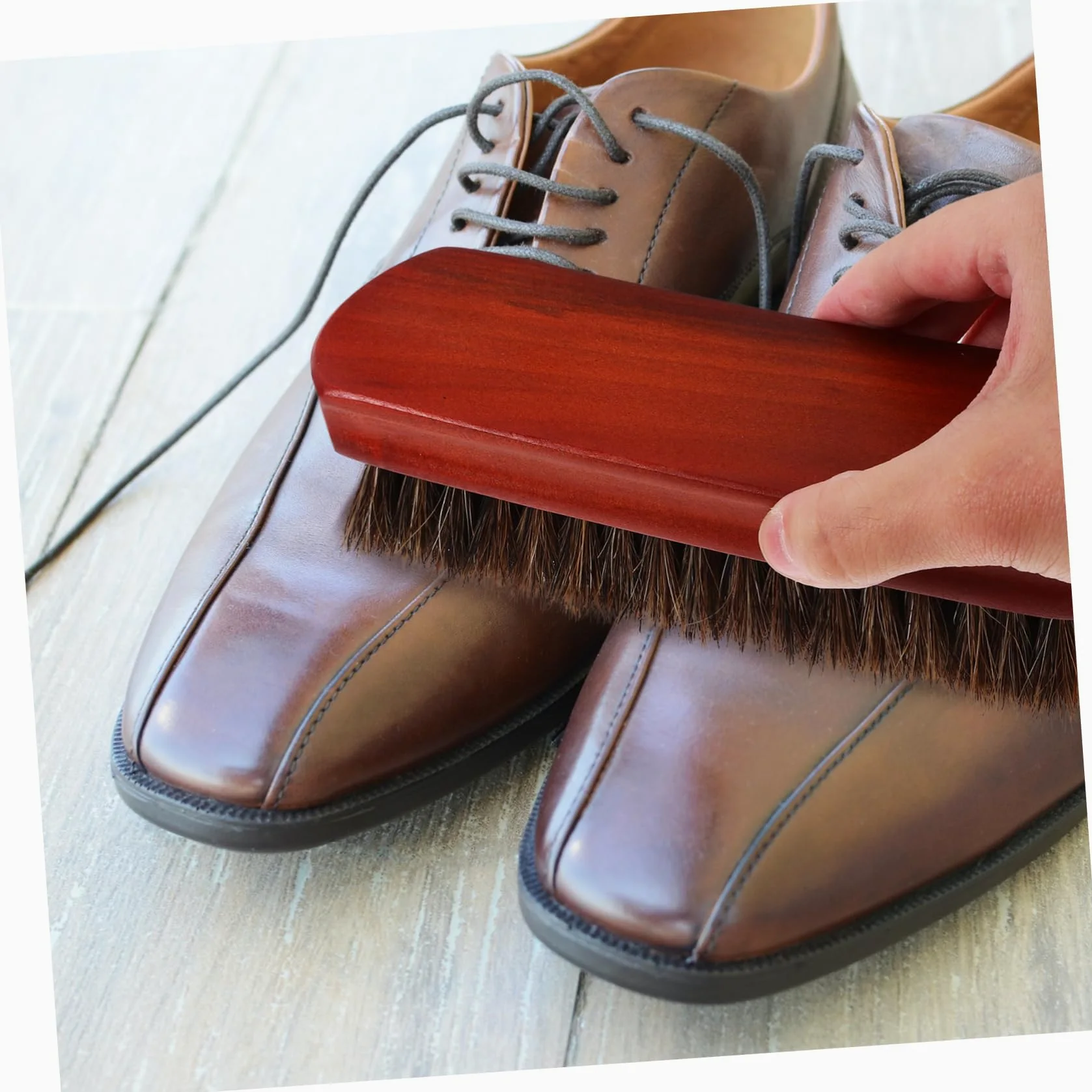 VALICLUD 3piezas Cepillo De Limpieza De Zapatos De Madera Cerdas De Crin De Caballo Herramienta Práctica para Pulido para Calzado y Accesorios