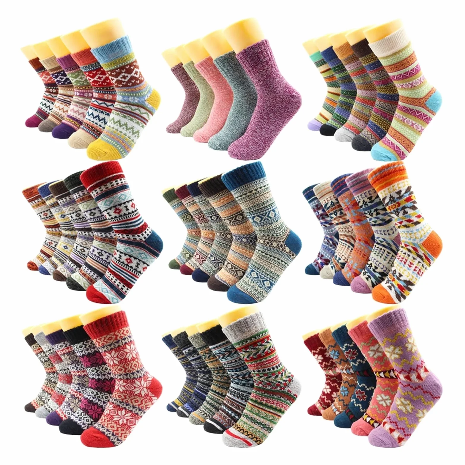 5 Pares De Calcetines Térmicos Lana Y Cachemira Gruesos For Mujer, Ideales For El Invierno. Estilo Europeo-americano, Modernos E Informales