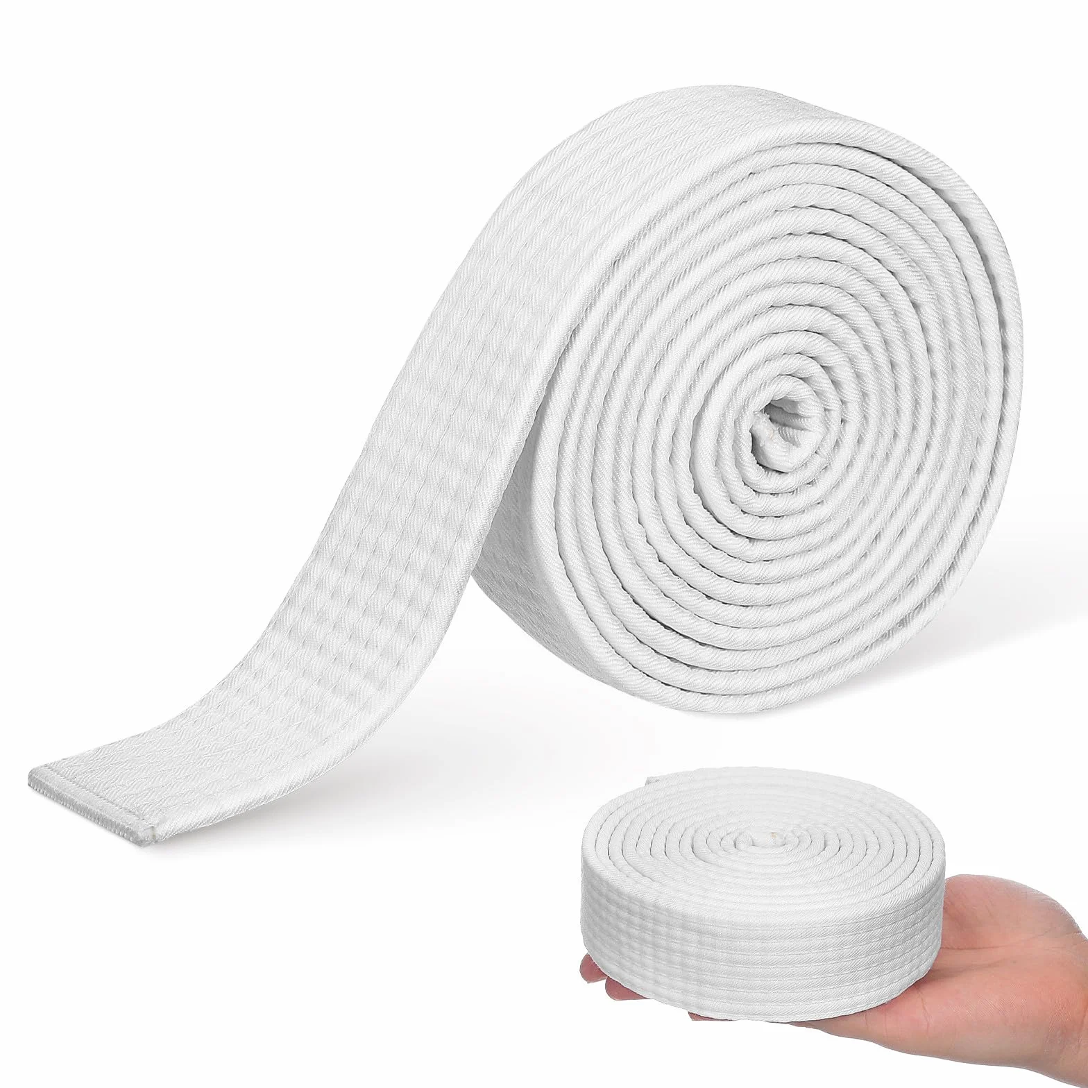 Cinturón de Taekwondo Blanco Algodón y Cáñamo para Entrenamiento y Competición
