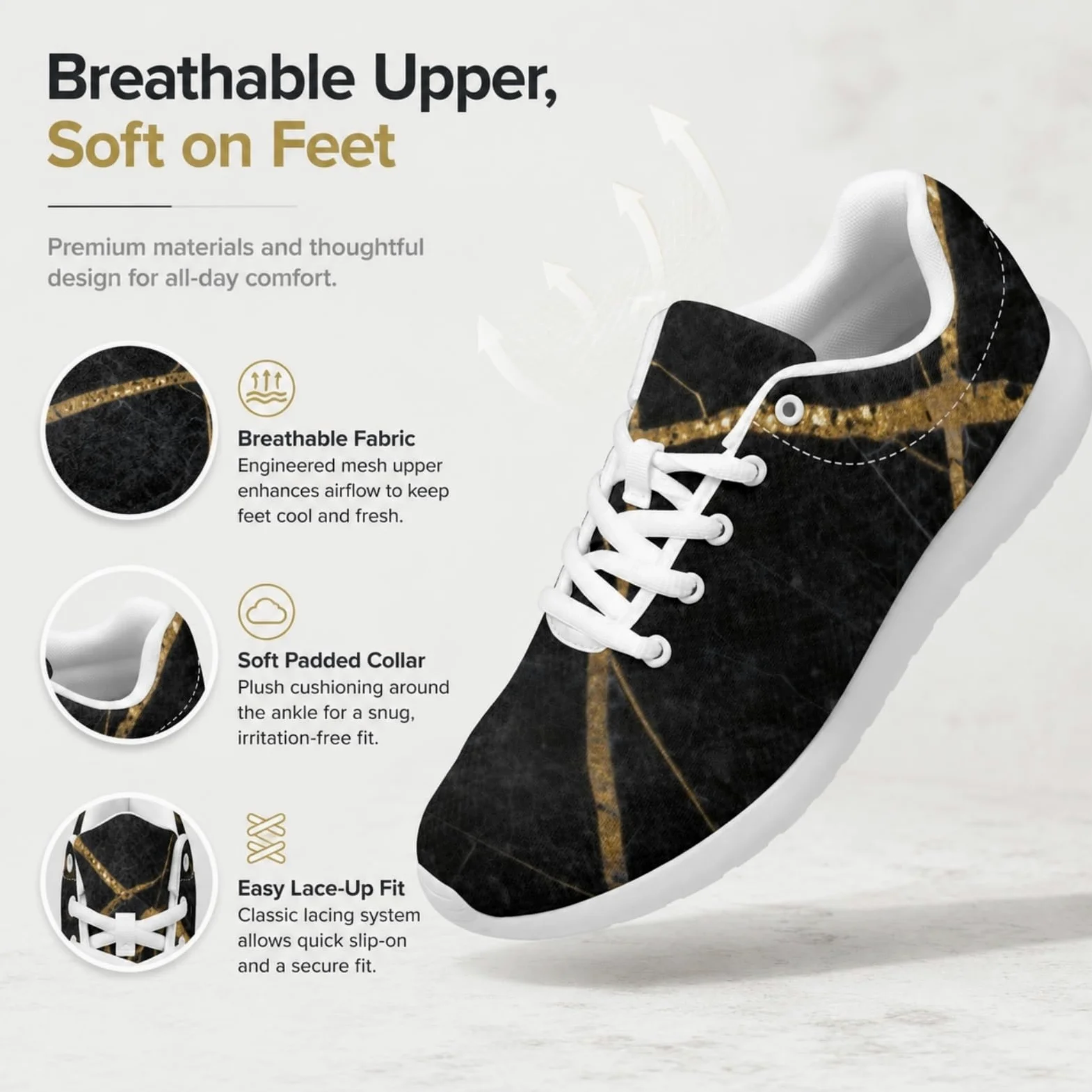 ENEN Zapatillas Deportivas Hombre Mujer Ligeras 36-46 EU | Malla Tenis Transpirable Calzado de Running Antideslizante para Gimnasio y Caminar Zapatos de Deportes Cómodos