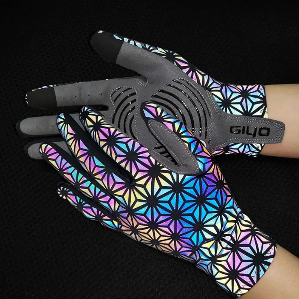 Guantes de Ciclismo, Ropa de Ciclismo, Compatibles con Pantallas Táctiles, de Dedos Completos, Antideslizantes, Transpirables, Guantes Funcionales Par