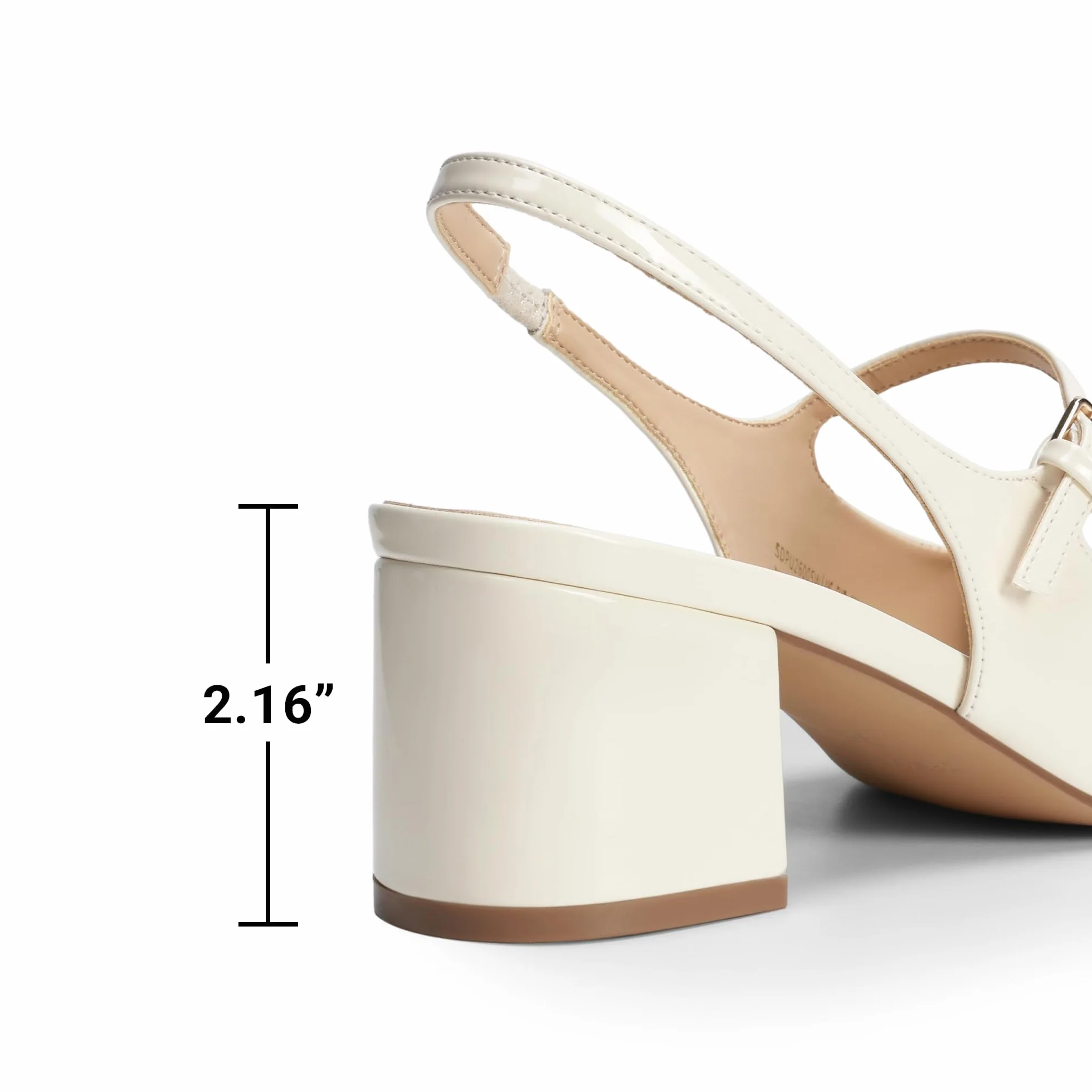 DREAM PAIRS Zapatos de Tacón Bajo Mary Jane para Mujer con Tira Trasera Punta Cuadrada