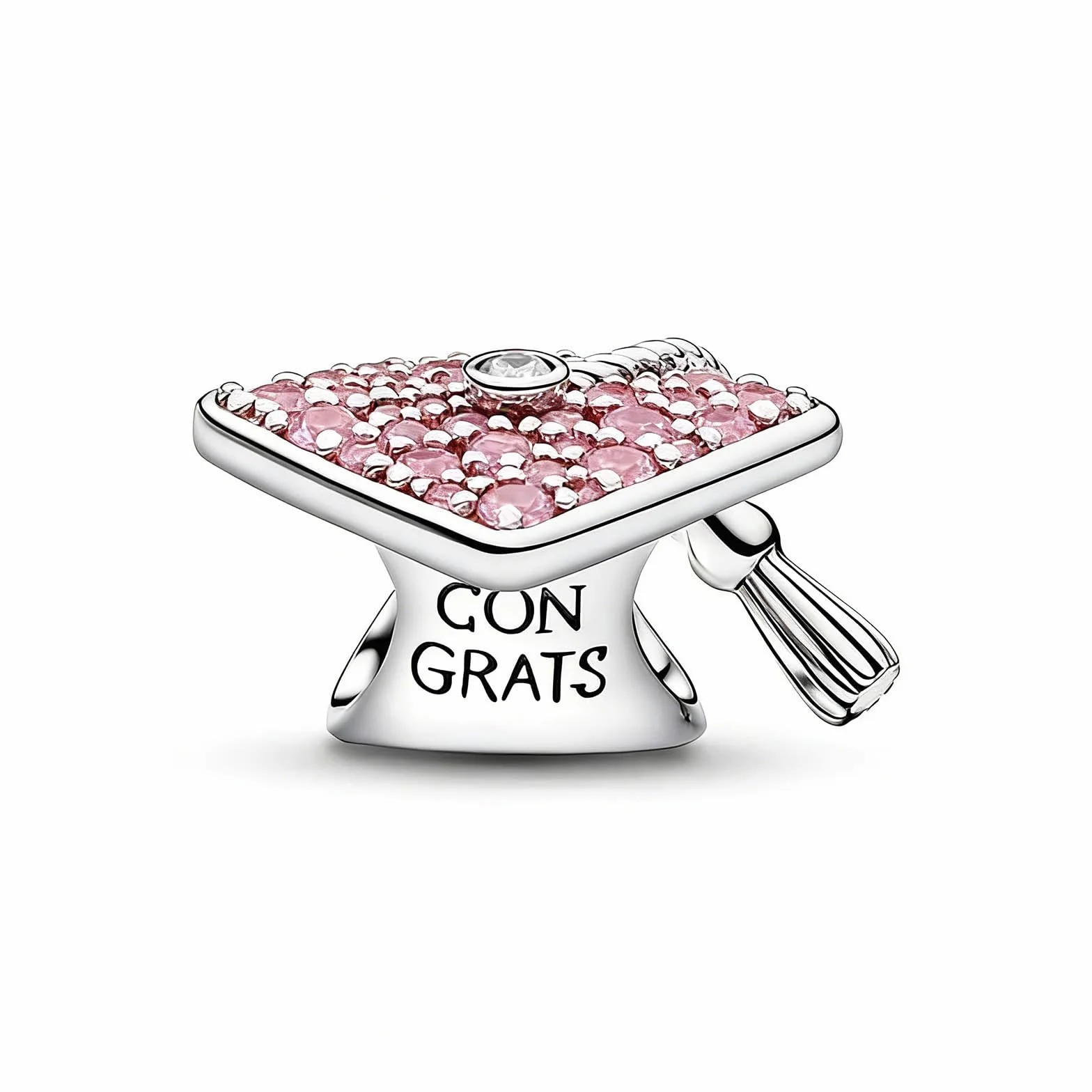 Graduación Pink Heart Búho Charms Abalorios Colgante Compatible Europeo Pulsera Collar Mujer