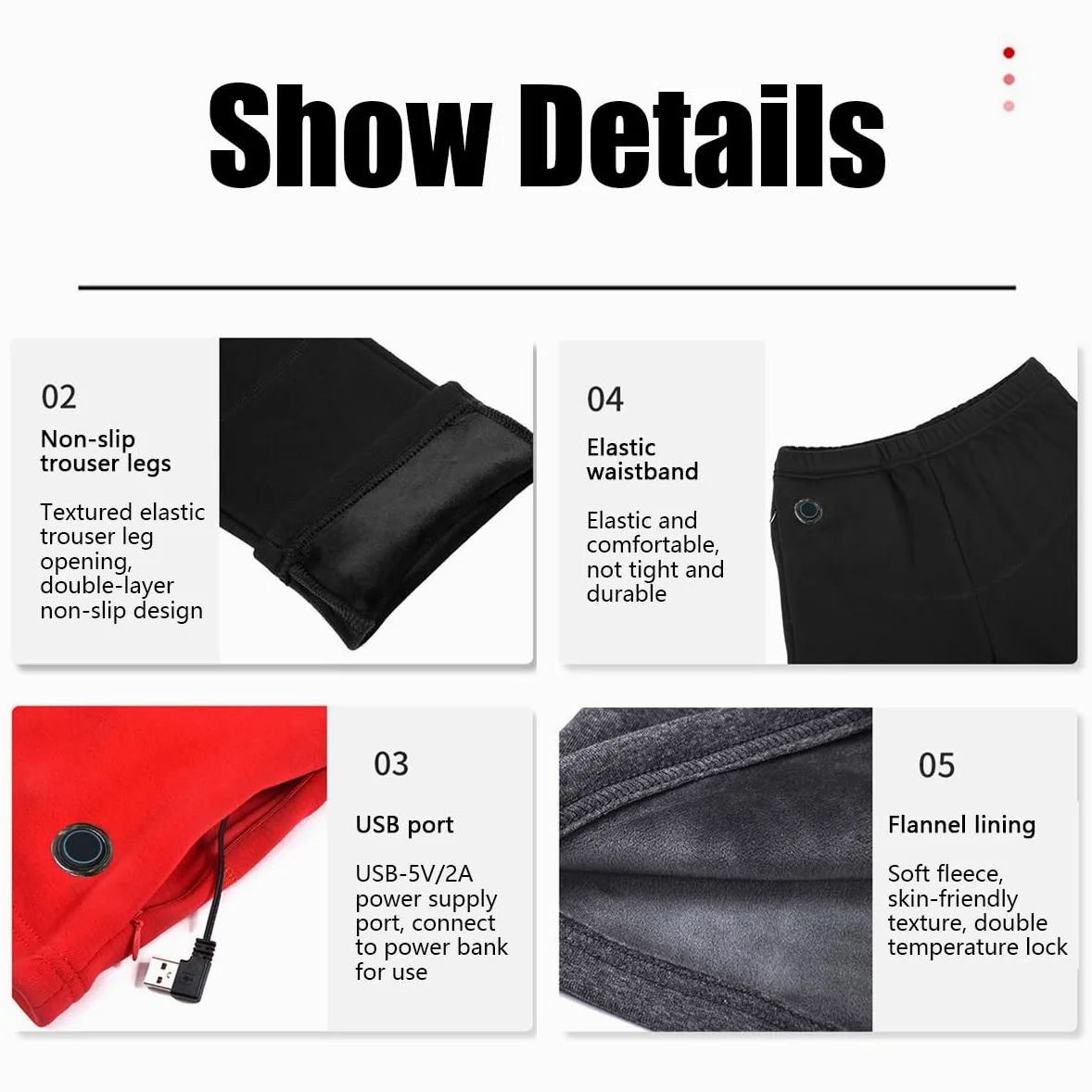 Ropa Interior térmica con 8 Zonas de Calor, de algodón, con alimentación por USB, Traje Calefactor Inteligente de Temperatura Constante (sin batería)