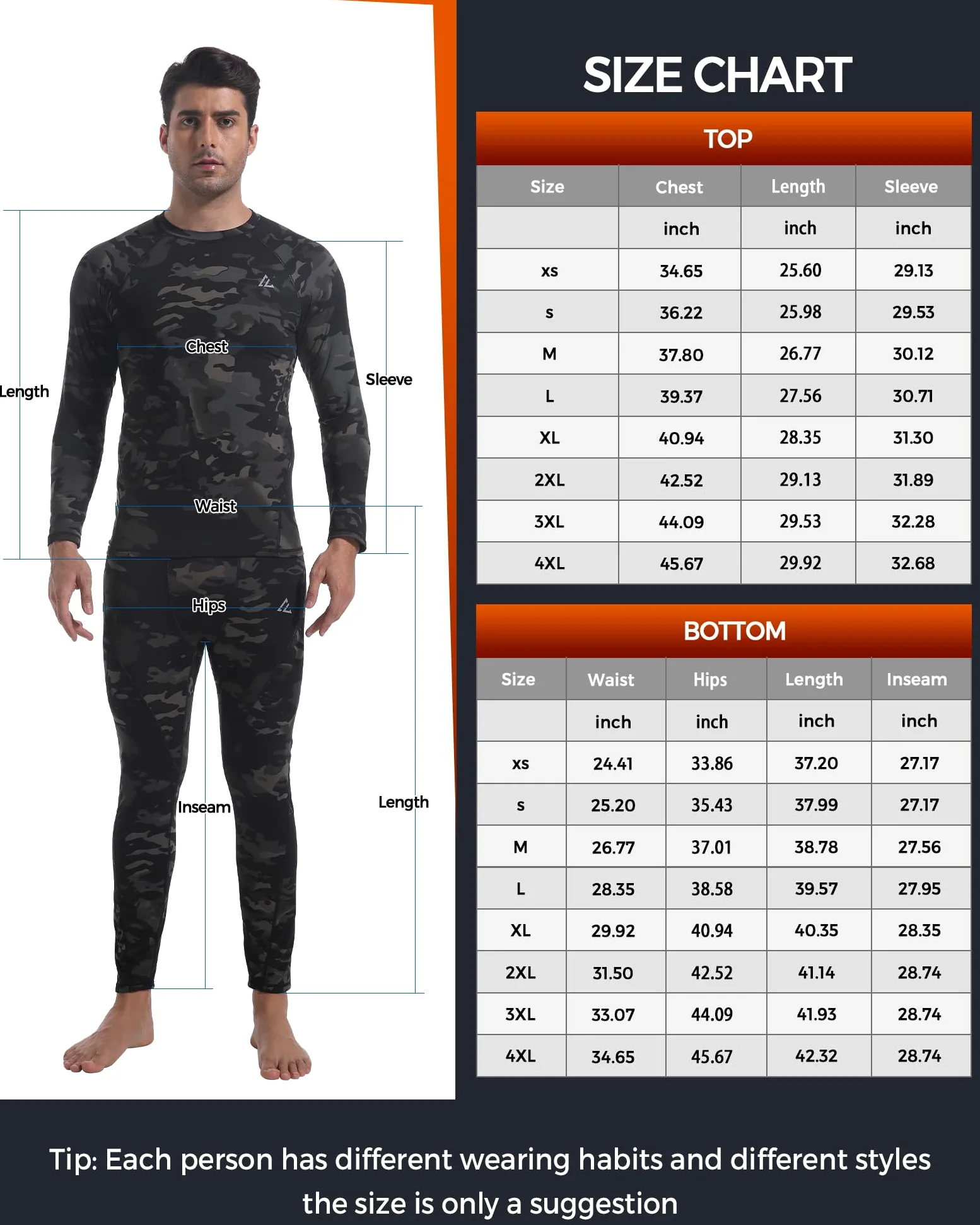 CL convallaria Ropa Termica Hombre Frio Conjunto Termico Hombre Ropa Interior Térmica Hombre Medias Termicas Hombre Invierno