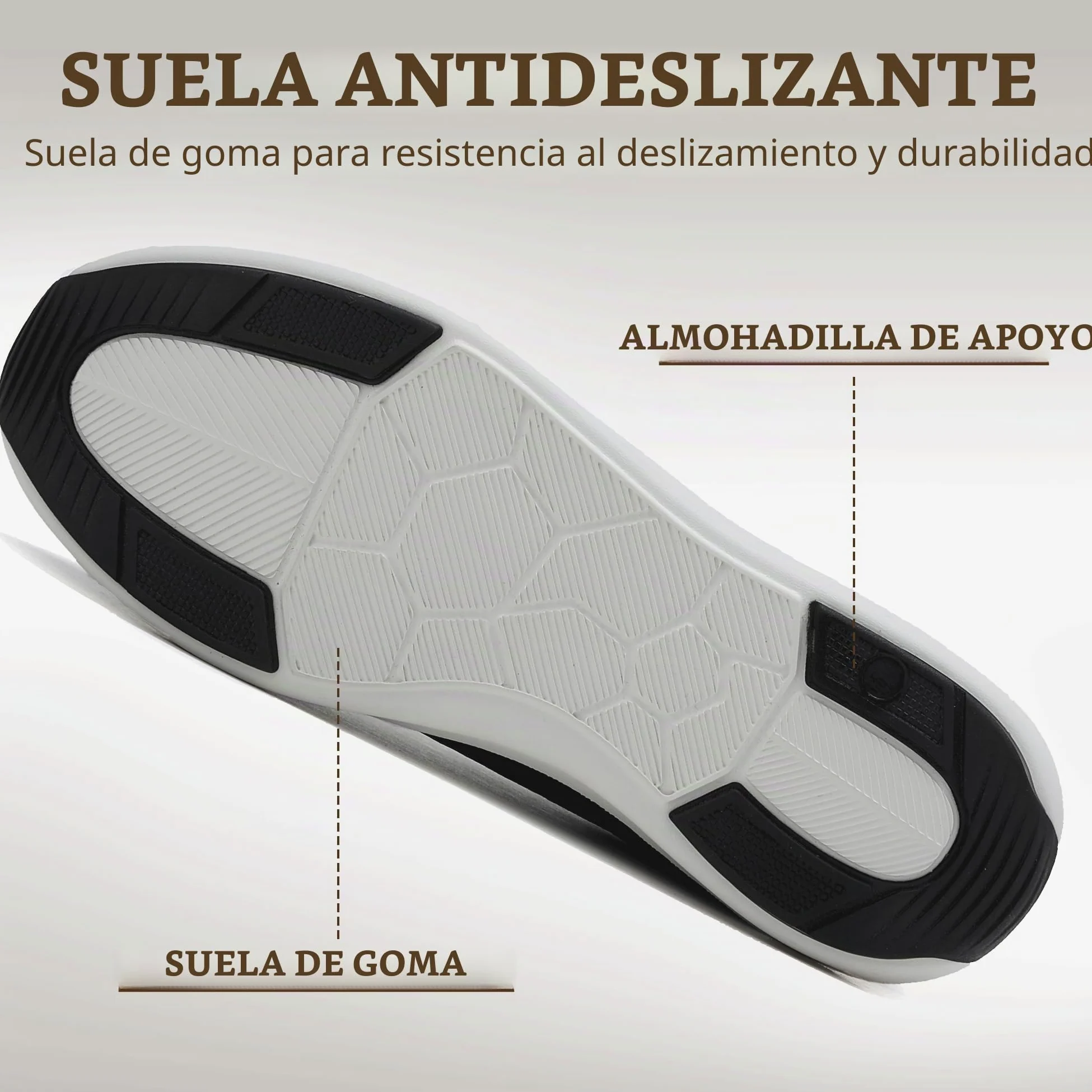 Zapatillas Hombre Zapatos Vestir Casual Sneakers Deportivas | Correr, Gimnasio, Trabajo, Senderismo, Con Cremallera, Transpirables, Antideslizante, Moda