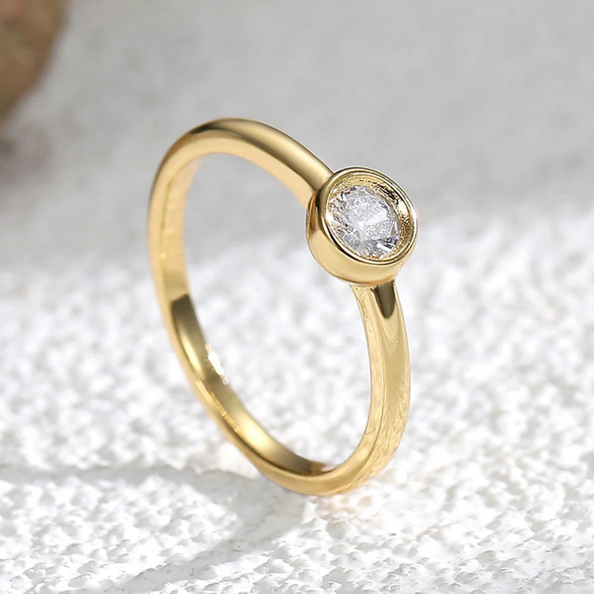 Anillo de mujer en oro solitario de oro para mujer, oro amarillo auténtico de 9 K/14 K/18 K con 0,4 ct moissanite