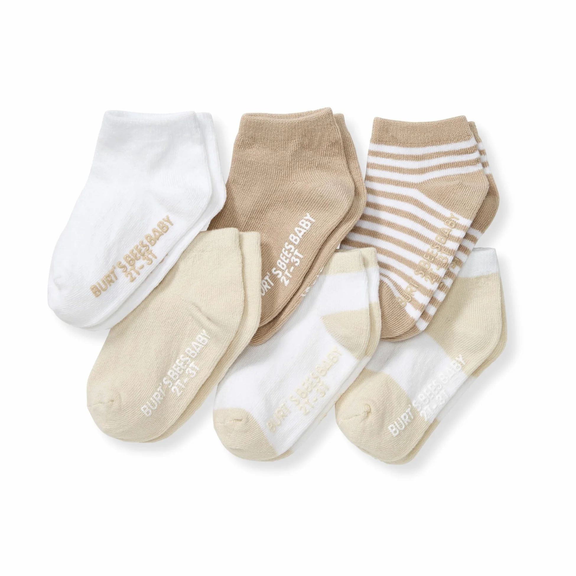 Burt's Bees Baby Socks, 6-pack Ankle Or Crew With Non-slip Grips, Made With Organic Cotton Calcetines casuales Unisex bebé (Pack de 6)