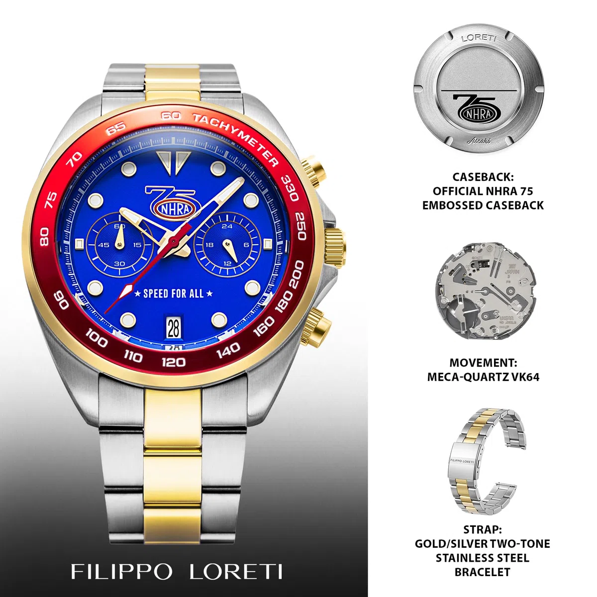 FILIPPO LORETI NHRA 75 - Relojes para hombre, relojes cronógrafos para hombre
