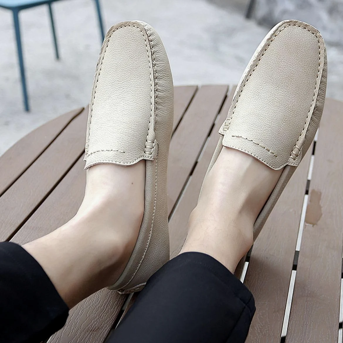Mocasines para Hombre de Cuero Moda Slip-on Shoes Driver Shoes Casual Flat Shoes 38-49 EU