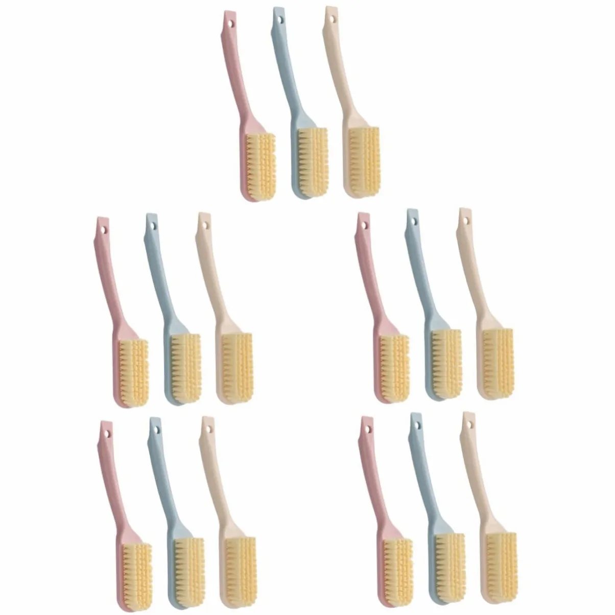 PACKOVE 15piezas Cepillos De Limpieza para Zapatos Cepillo De Mango para Ropa y Superficies De Baño Accesorio Multifunional De Limpieza Pastel