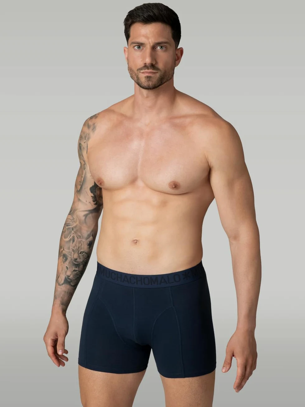 Muchachomalo Calzoncillos para Hombre, Ropa Interior Lisa de Algodón para Hombre, Pack de 7 Unidades, Bóxers Lisos de Corte Clásico con Cintura Elástica