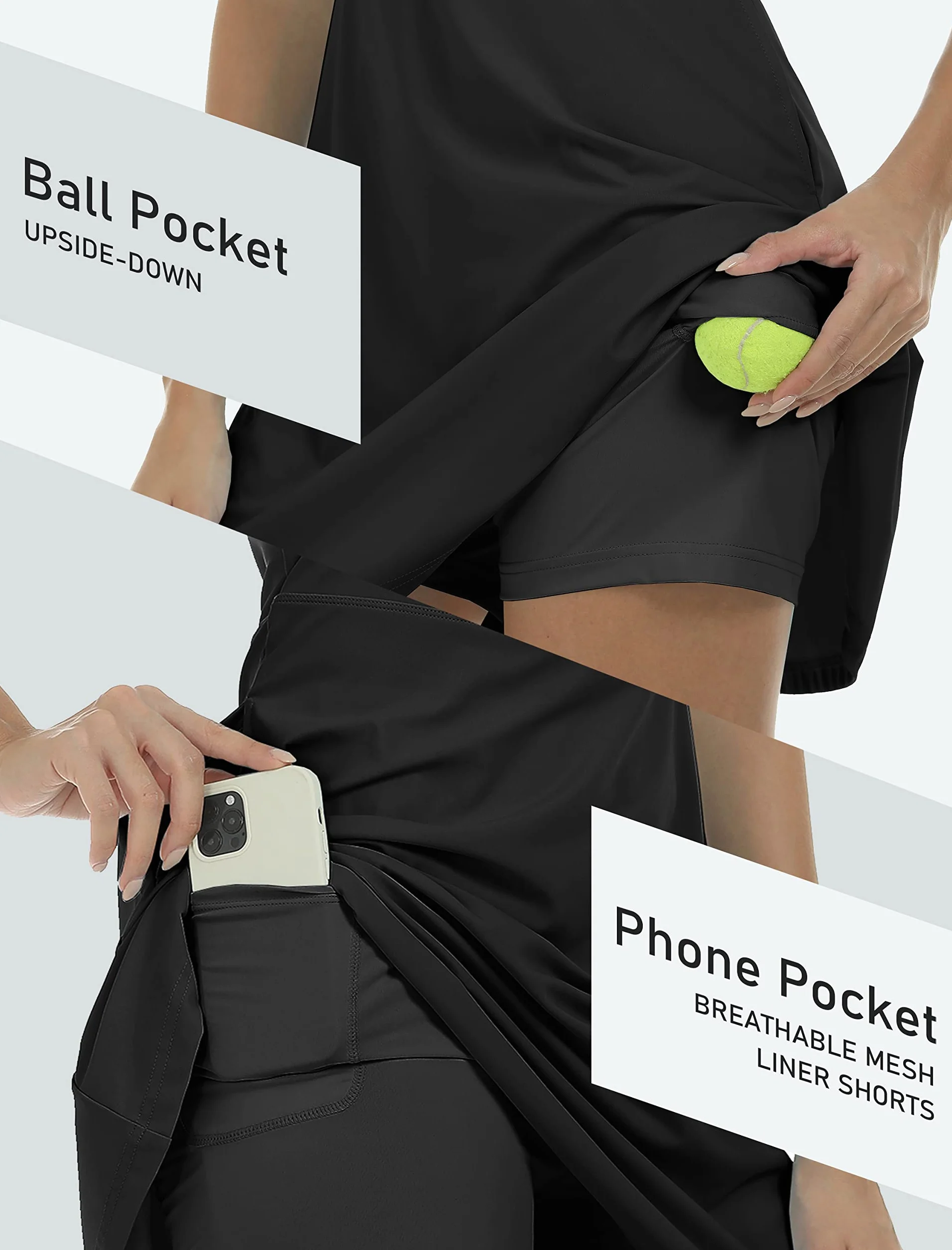 JINSHI Vestido Tenis Golf Mujer con Pantalones Cortos Deportivo para Correr