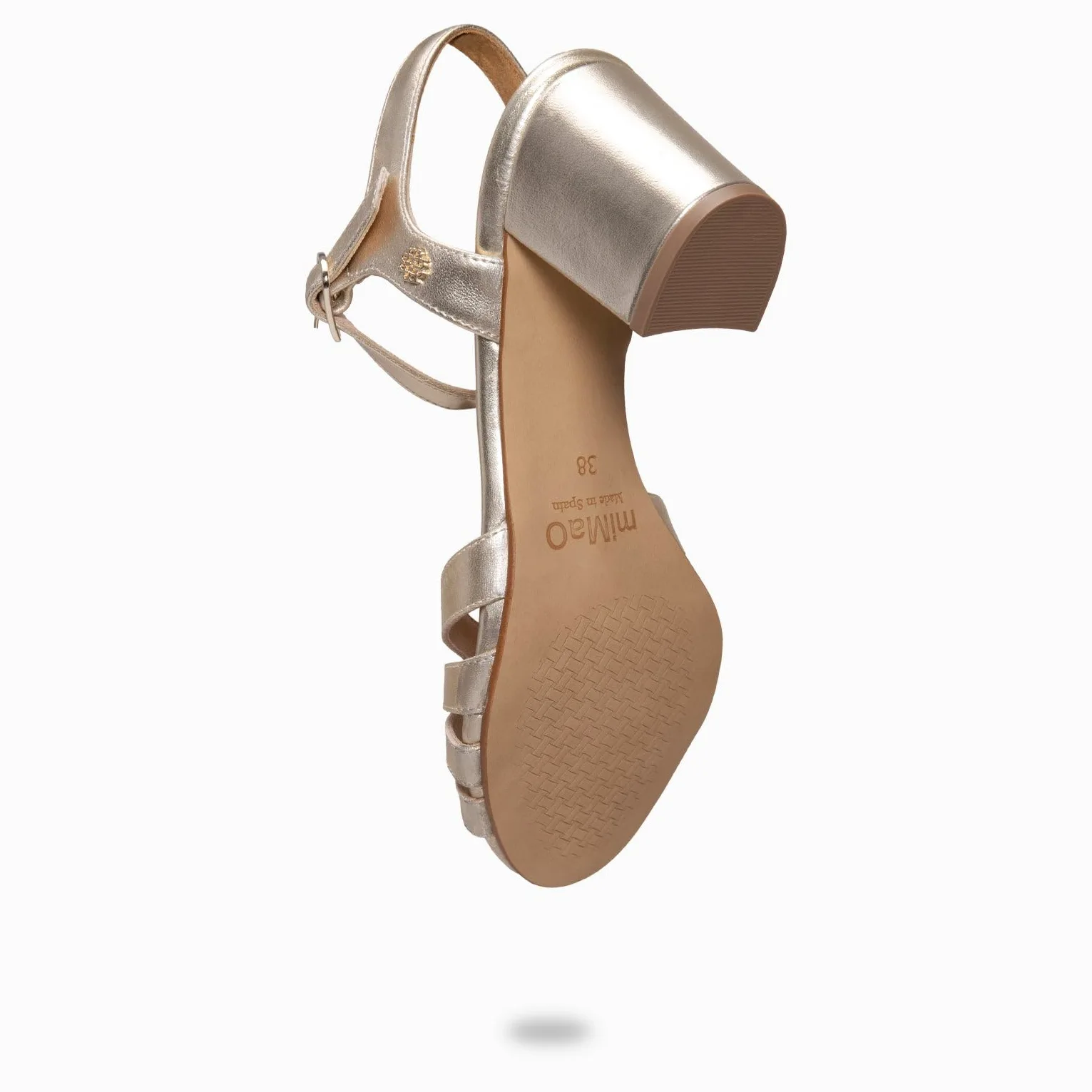 miMaO. Sandalias de vestir de tacón ancho y plantilla de gel. Diseñado y Fabricado en España