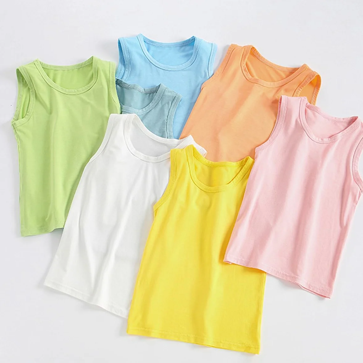 Paquete de 5 Chalecos Tipo Camisola para niñas, Camisetas Interiores Suaves sin Mangas para niños, Camisetas sin Mangas Lisas, Ropa de Baile de Gimnasia de Ballet con Espalda Cruzada
