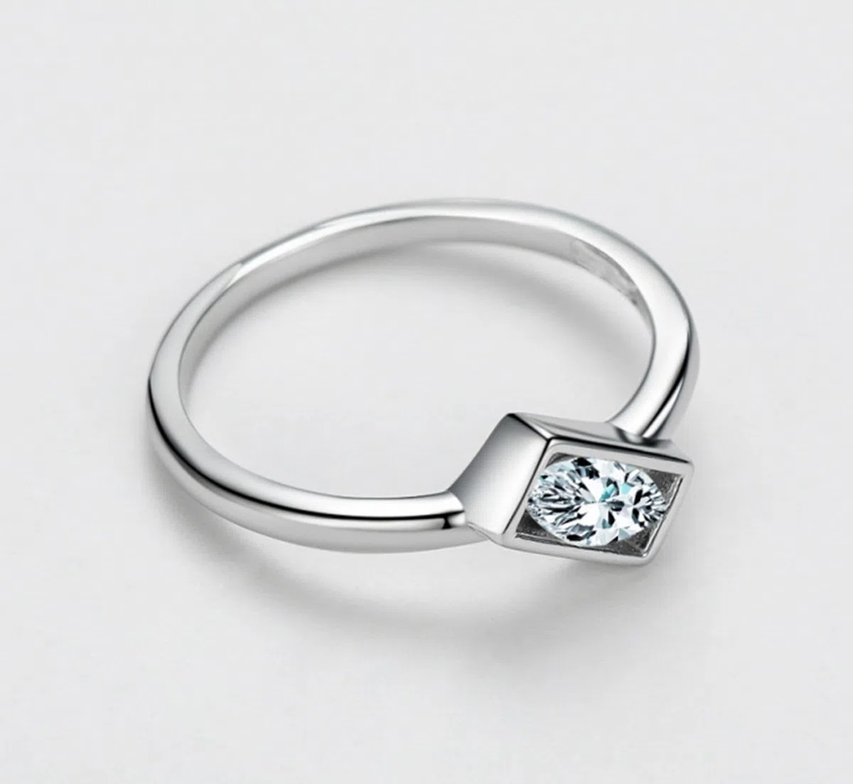 Anillos de diamante cultivados en laboratorio de oro blanco, anillo de boda para mujer, oro auténtico, solitario, anillo de compromiso, alianzas con diamante cultivado en laboratorio para