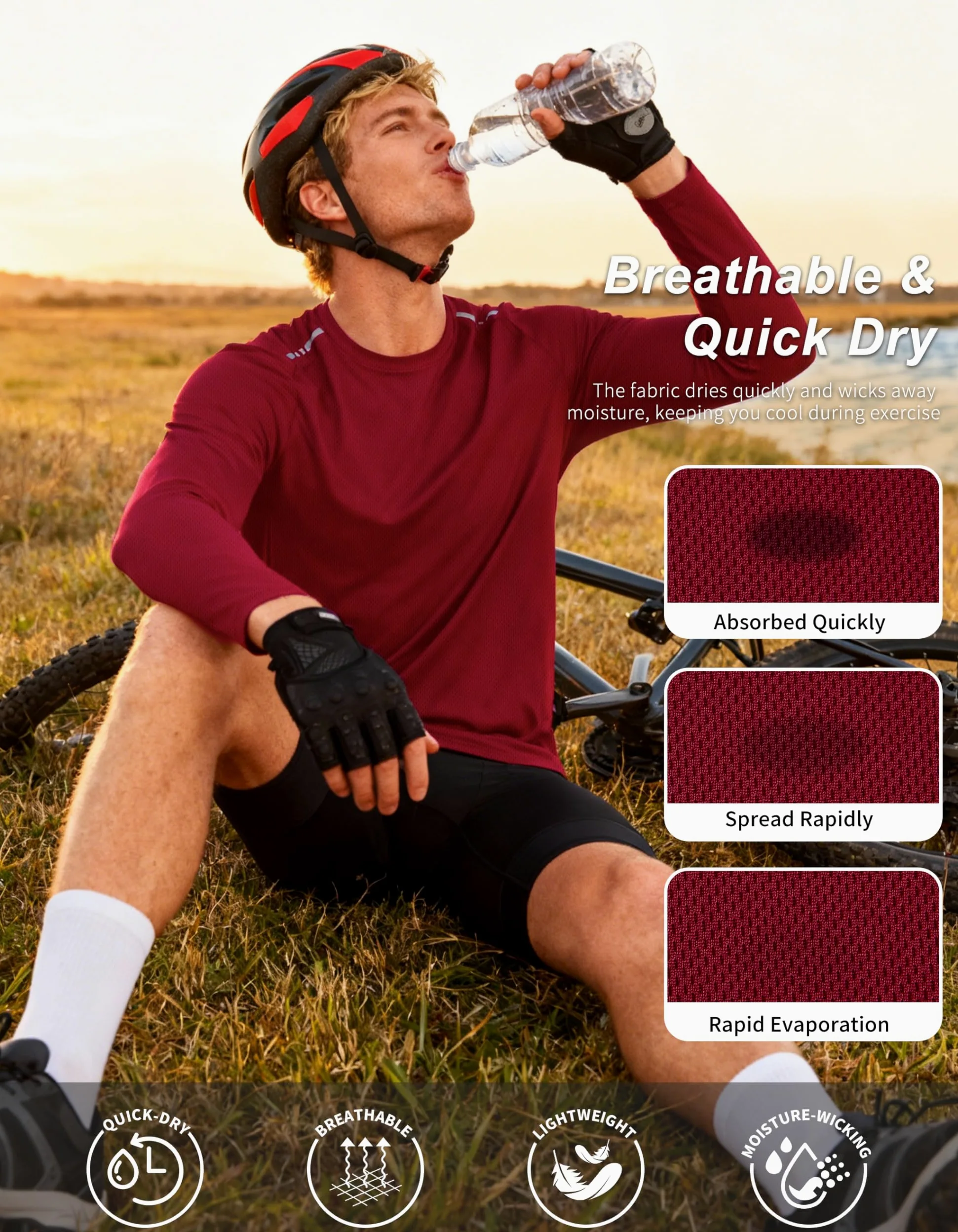 Holure Paquete de 3 o 5 camisetas de entrenamiento para hombre, camiseta de secado rápido, absorbe la humedad, camisetas de manga larga atléticas con costuras reflectantes y planas