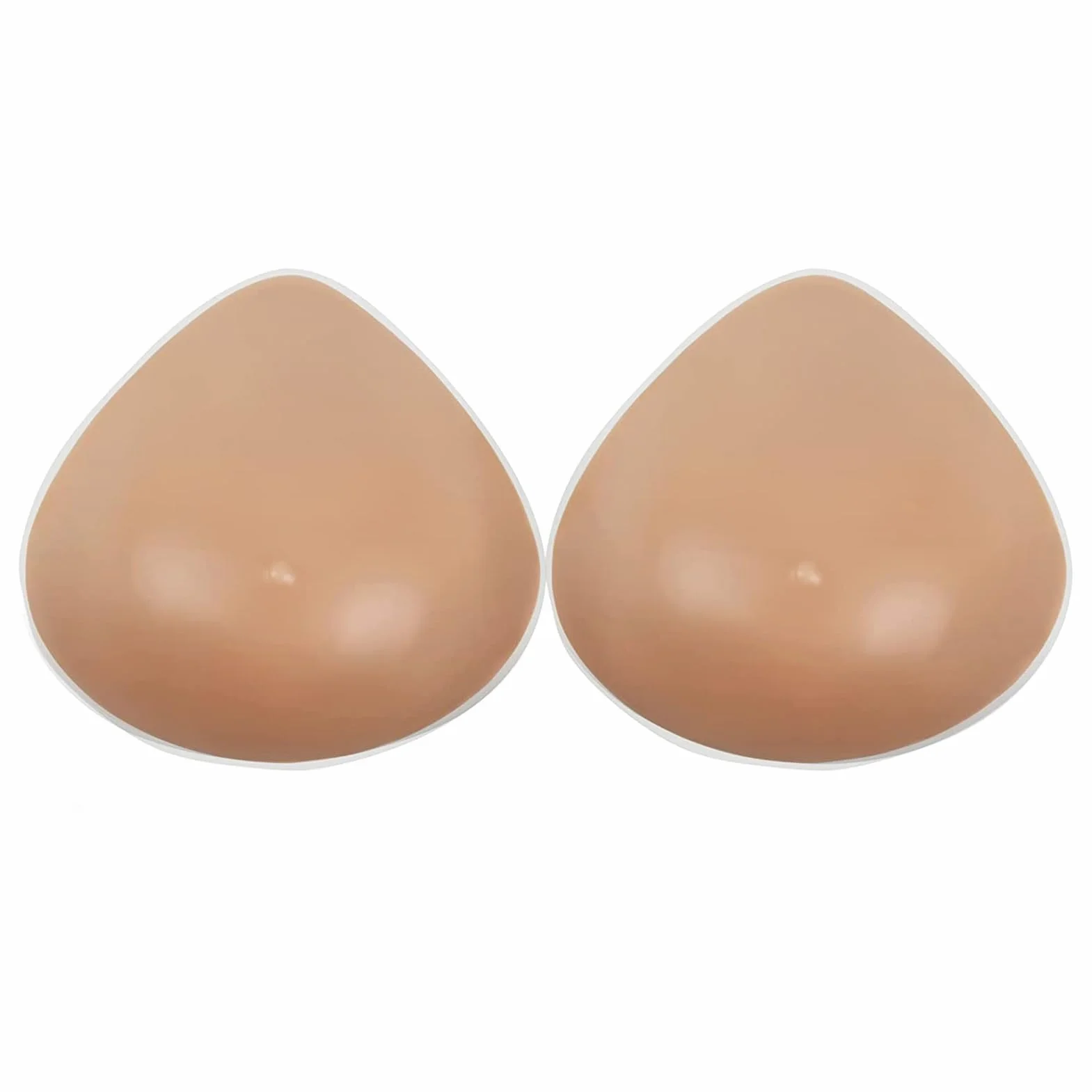 Prótesis Mamarias De Silicona Rellenos para Sujetadores Triangulares Autoadhesivos para Mastectomía Personas Transgénero Y Cosplay(1200g/pair, Suntan)