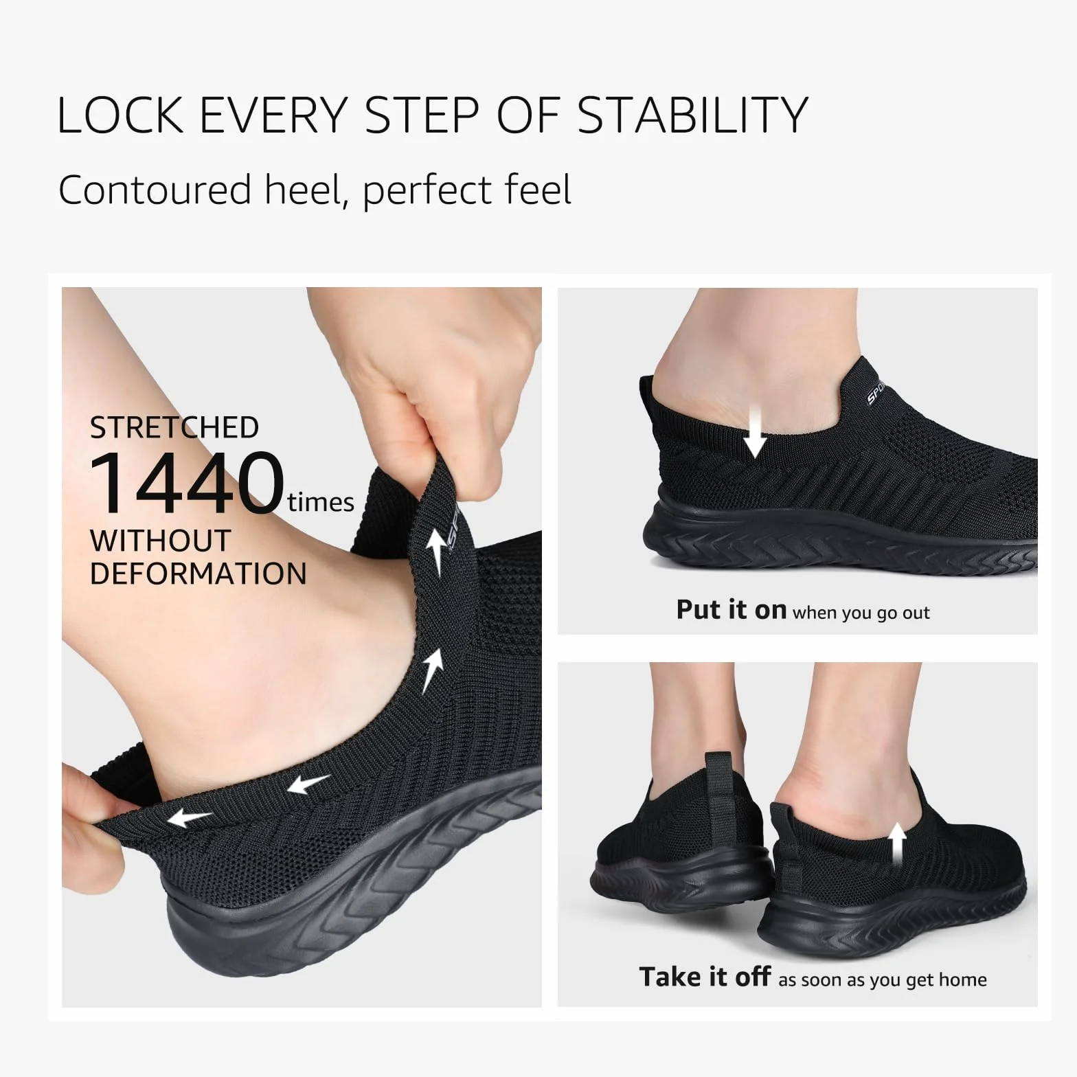 STQ Zapatillas Mujer Deportivas Sin Cordones Non Slip Ligero Tenis Andar