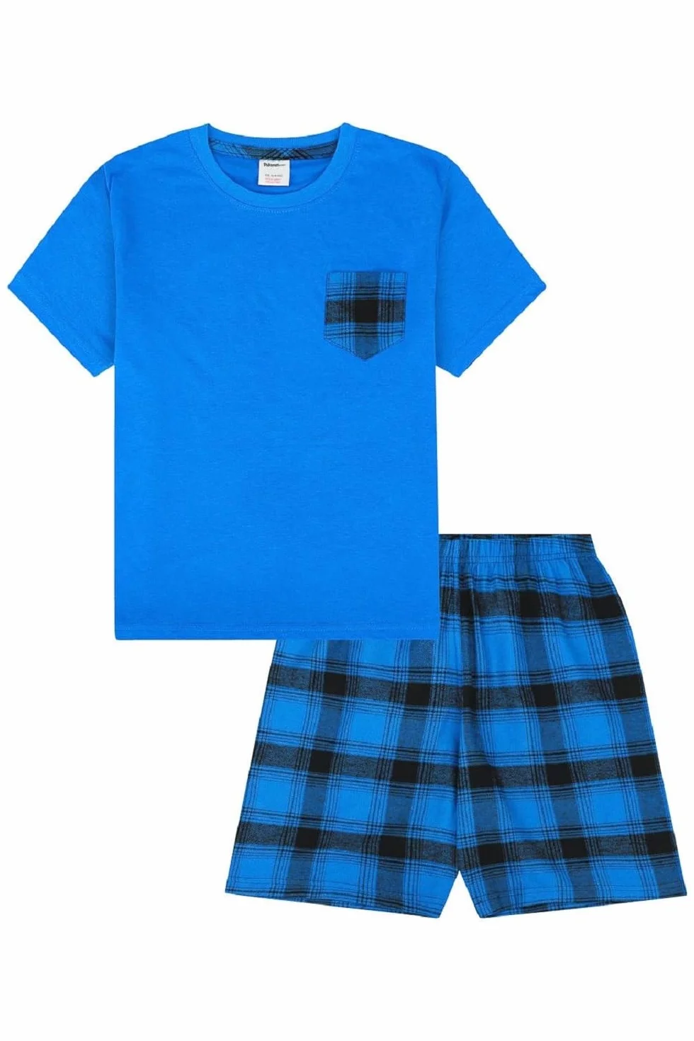 ThePyjamaFactory Pijamas Niño Algodón Cuadros Azules Corto