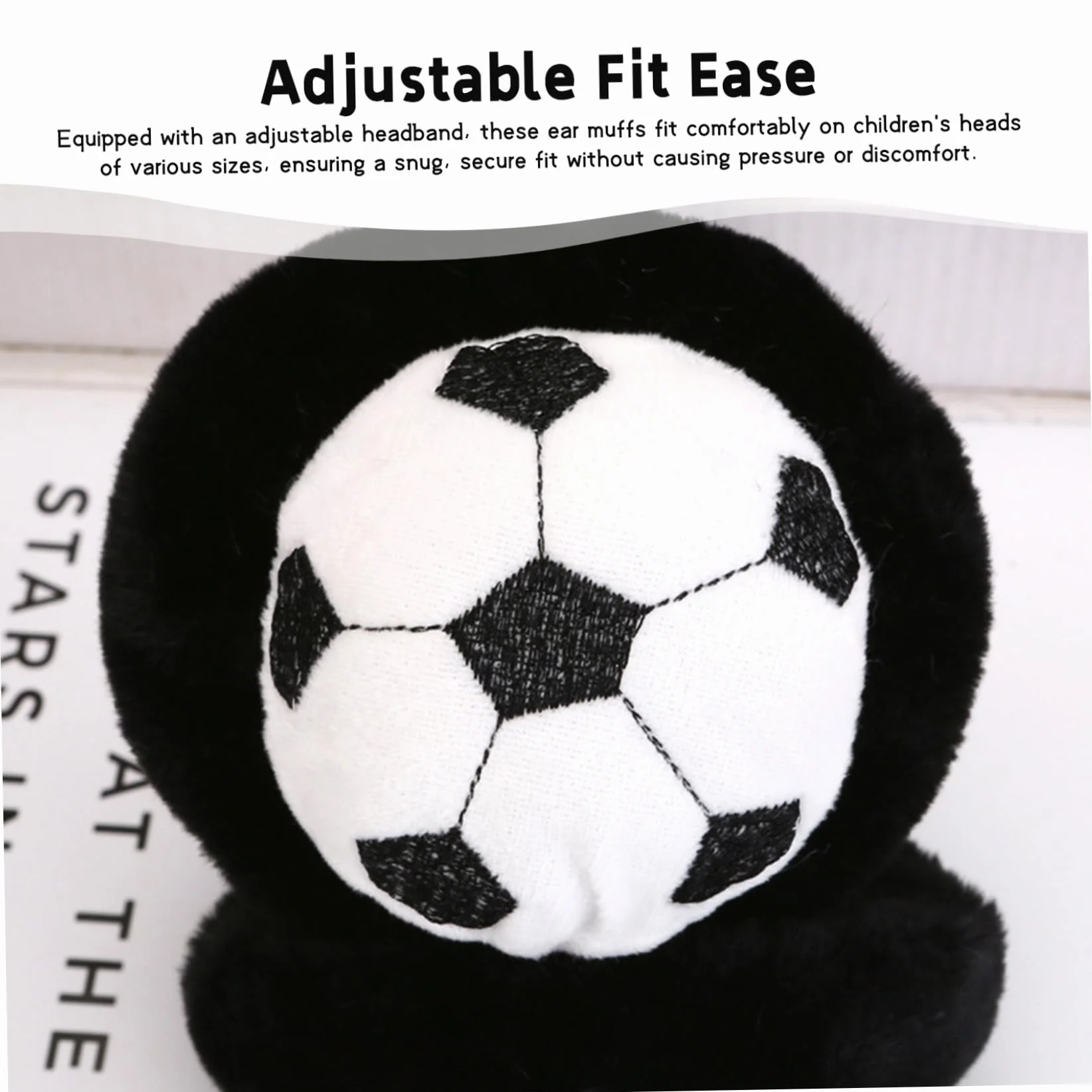 Orejeras para niños, orejeras de fútbol de felpa cálidas de invierno para niños, niñas, ropa para clima frío