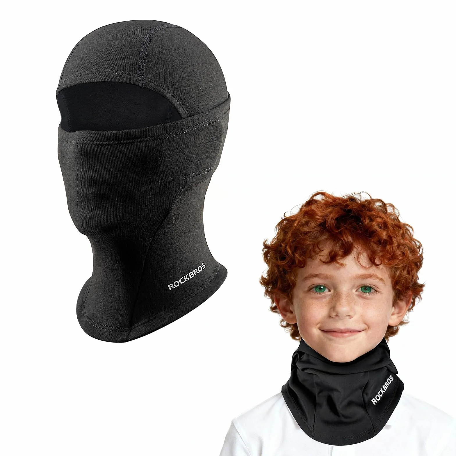 ROCKBROS Pasamontañas Térmico Niño Anti Viento Transpirable para Bicicleta Snowboard Esquí Running