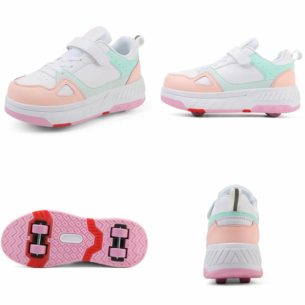 Zapatos con Ruedas Ajustables Niñas Niños, Zapatillas 2 en 1 Skateboarding Correr al Aire Libre