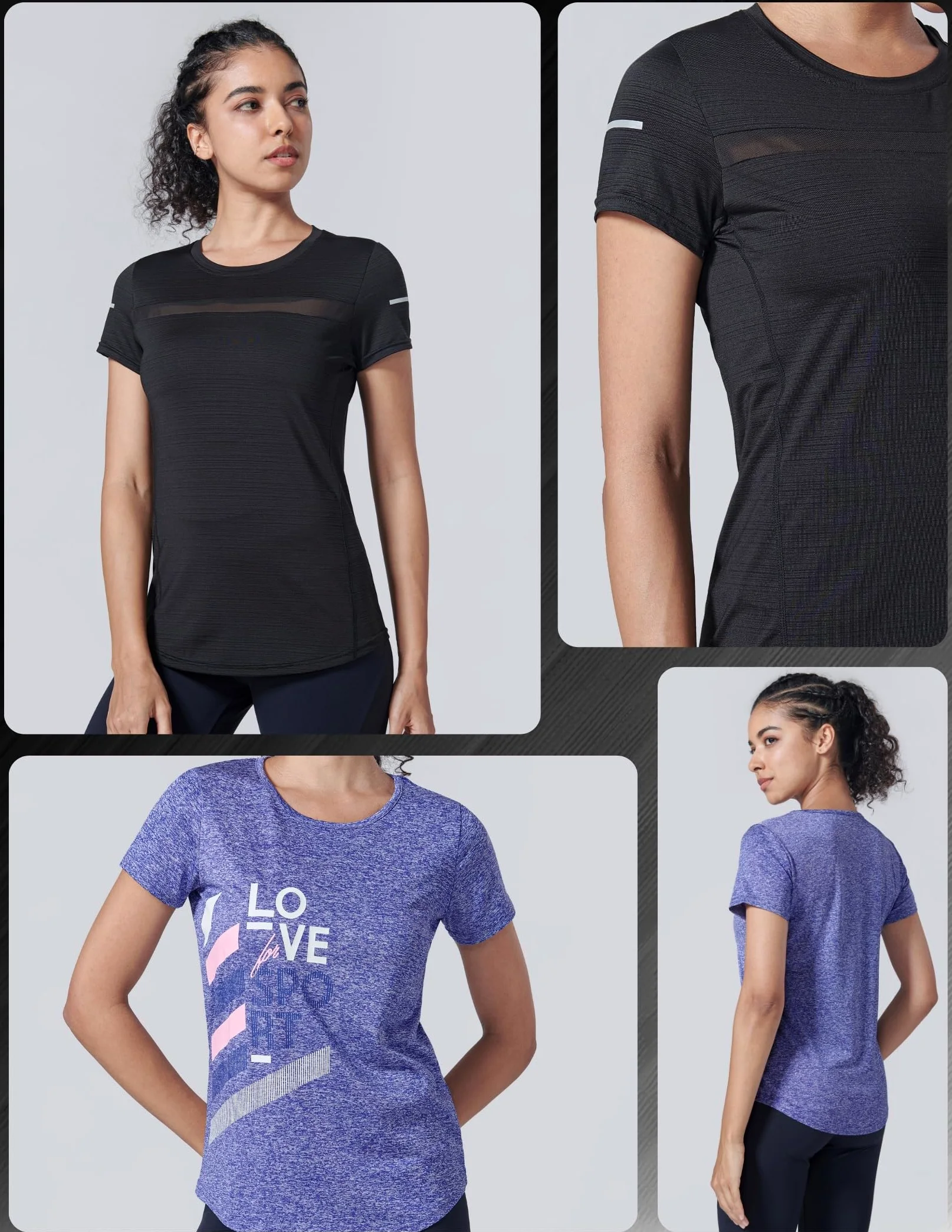 Paquete de 5: camisetas de manga corta para mujer, ajuste seco, camiseta de entrenamiento atlético para gimnasio, yoga, correr