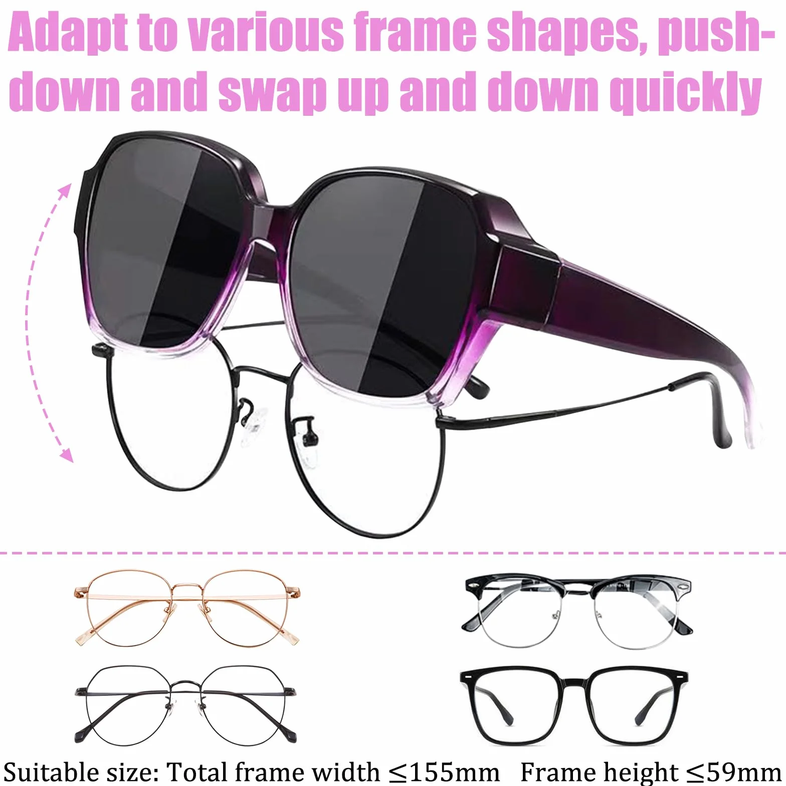 Gafas de Sol Polarizadas para Mujer Hombre Protección UV 2Pcs
