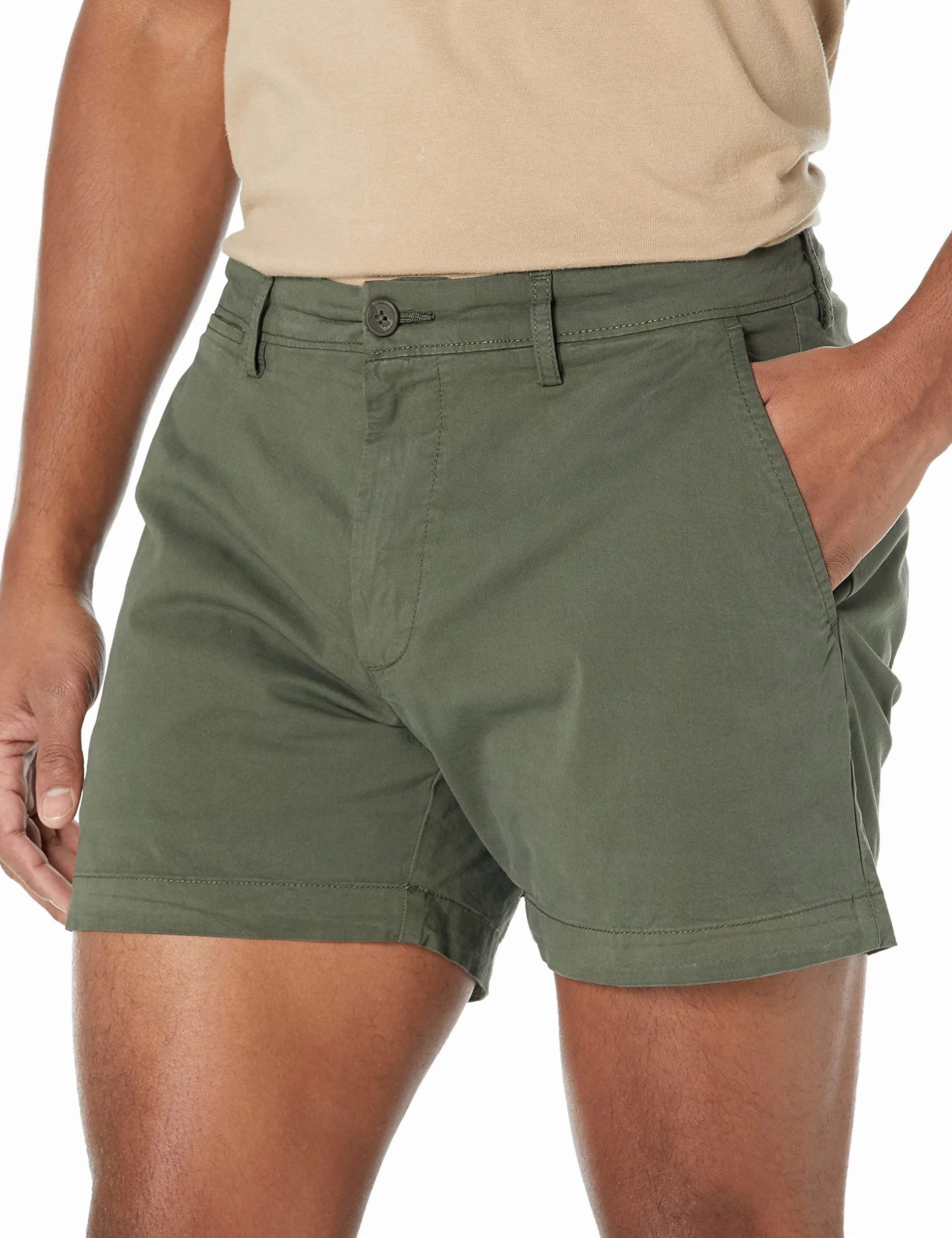 Amazon Essentials Hombre Pantalones Cortos Chinos Elásticos y Cómodos con Frente Plano y Corte Ajustado de 13cm