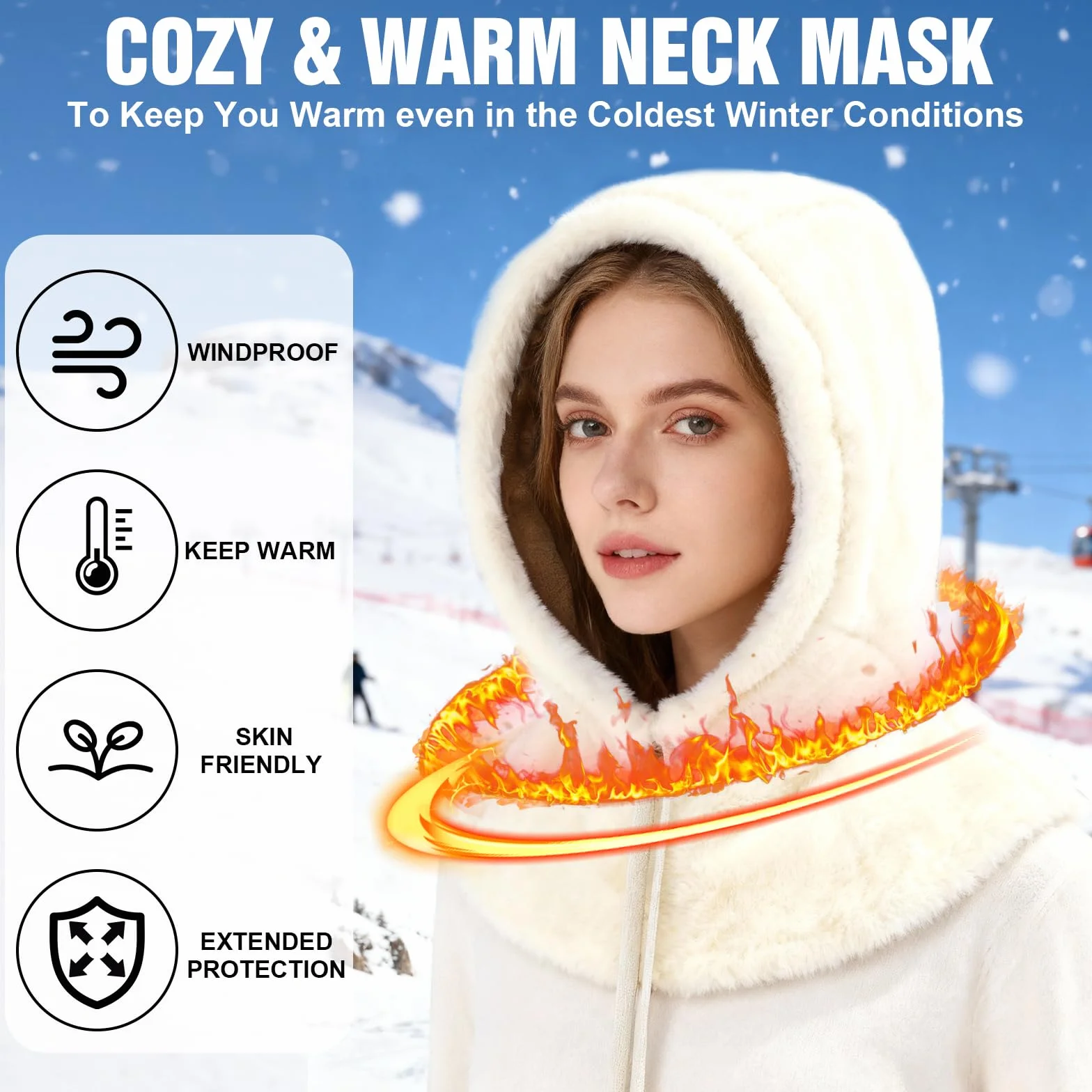 TAGVO Invierno Pasamontañas Termico Mujer, Capucha Polar Prueba de Viento Caliente Capucha Bufanda, Cálido Sombrero Calentador de Cuello, Multifuncional Gorro Invierno para Frío Esquí al Aire Libre