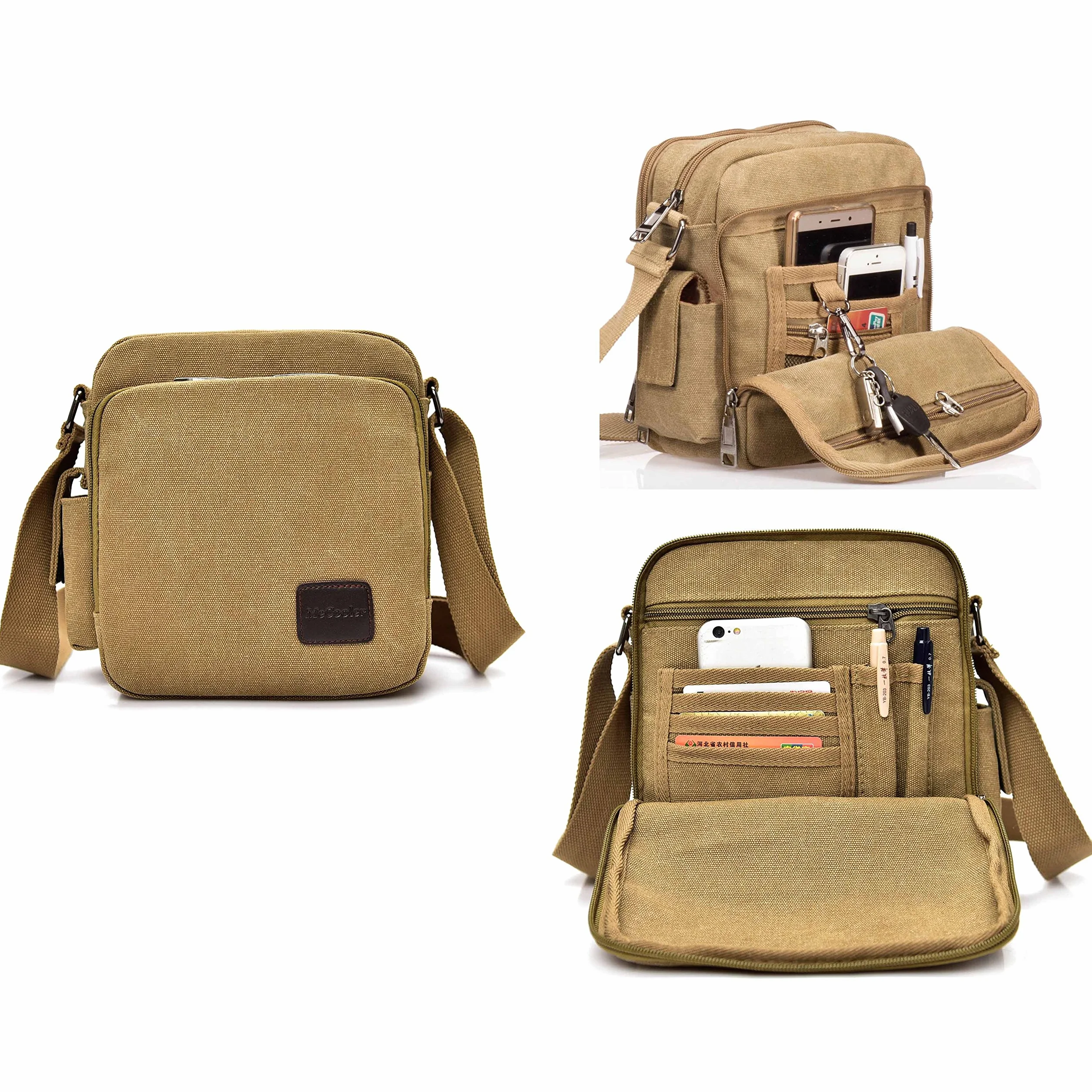 Bolso Bandolera Hombre Pequeñas Bolsos de Tela Vintage Messenger Bag para Colegio Bolsa de Lona Universidad Libro Bolsos Originales Bolsas de Viaje Sport Bag