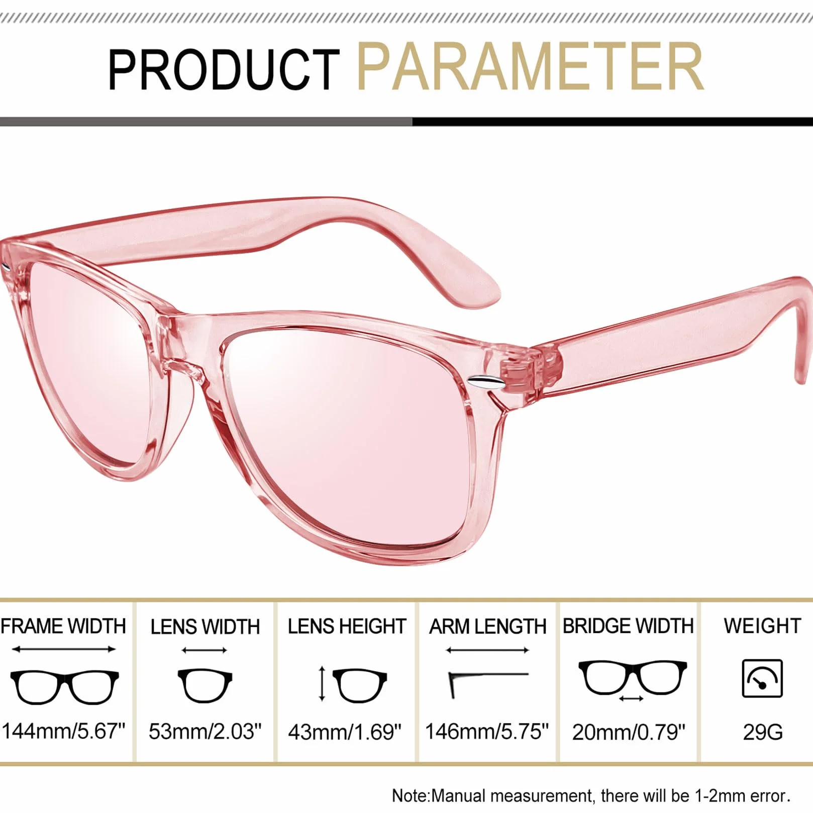 Joopin Gafas de Sol Polarizadas UV400 Cuadradas Hombre Mujer