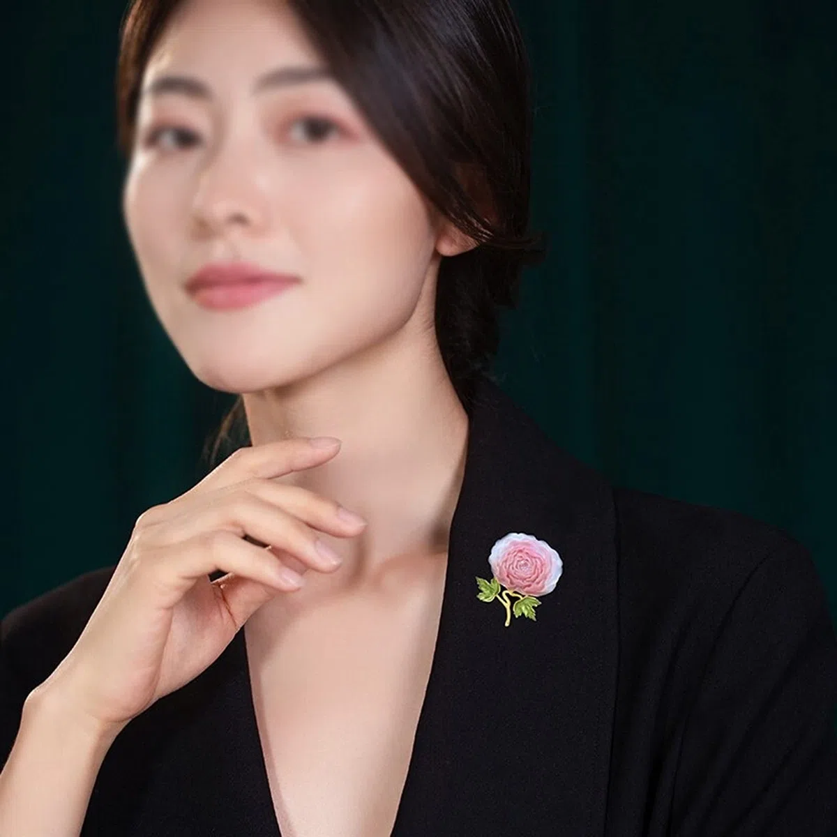 Broche de solapa Peony Broche abrigo Suéter Cardigan Pin Mujer Temperamento Temperamento Ropa Decoración Broche - for Damas Cumpleaños Boda Boda Joyería de fiesta Corsage Accesorio para disfraz de muj