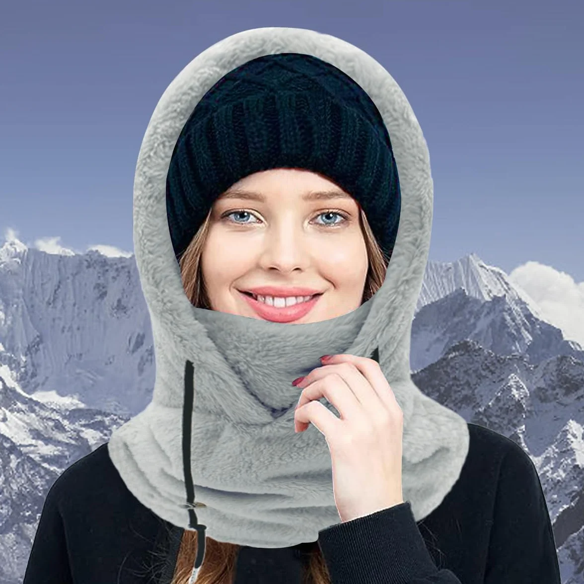 Gorra Termico Invierno Pasamontañas Forro Polar Prueba de Vient Caliente Capucha Bufanda para Esquí Ciclismo