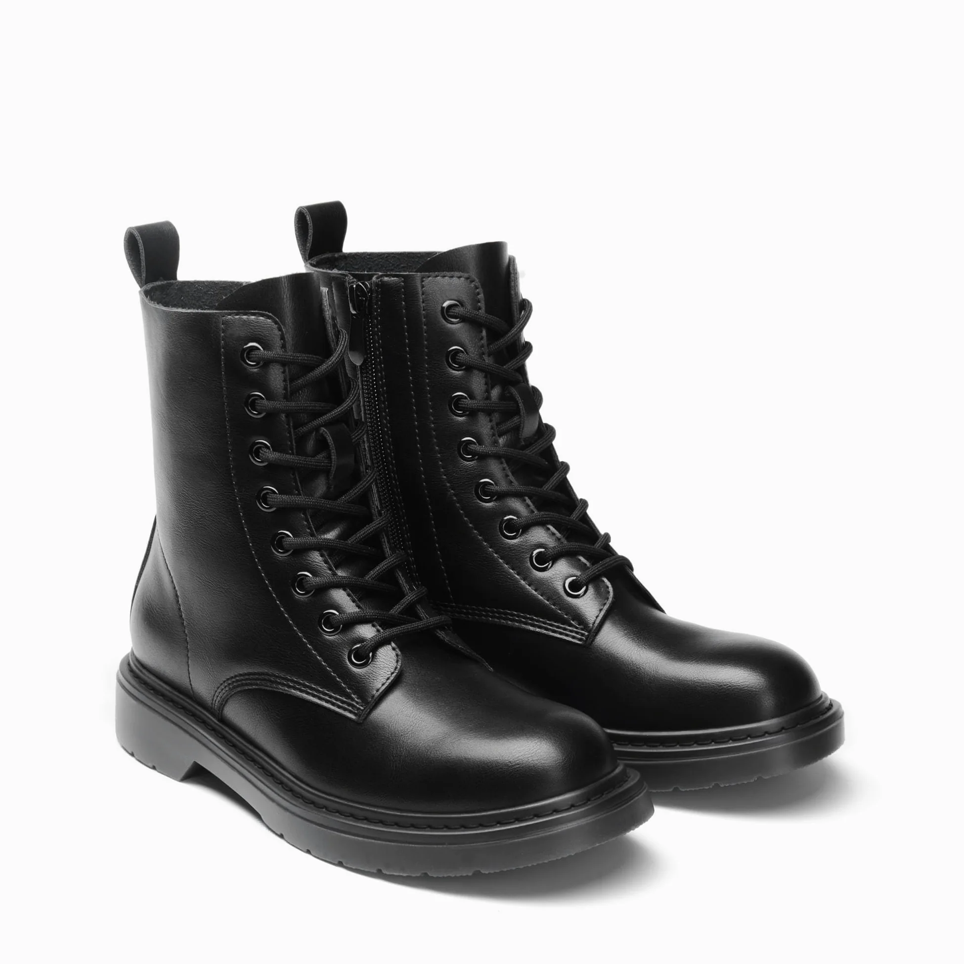 DREAM PAIRS Botas Vaqueras para Mujer Botas Cortas de Tobillo Bordadas y Cosidas, con Punta Cuadrada y Tacón Grueso, Estilo de Moda con Cremallera