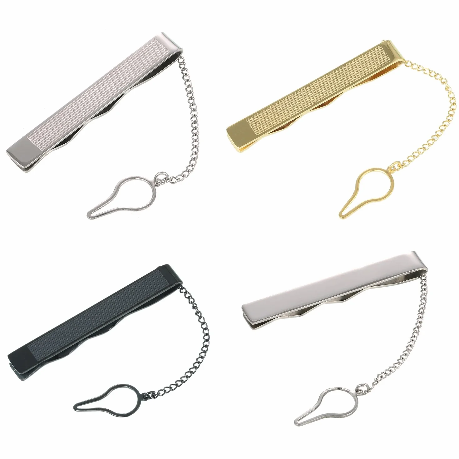 DonDon alfiler Pinza Clip de Corbata para Hombres Acero Inoxidable Diferentes diseños