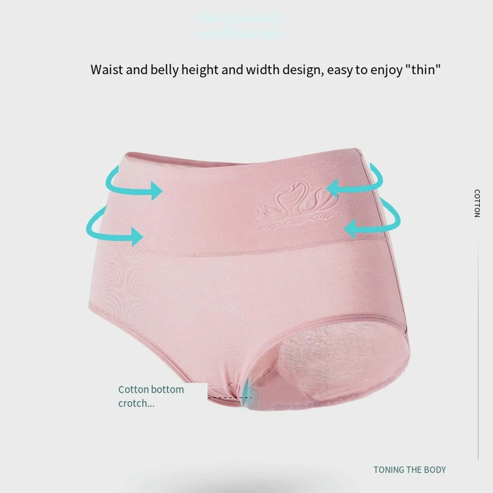 Bragas Algodón Mujer Tiro Alto | Control Barriga Sin Costuras | Tallas Grandes | Pack 4 Lisas & Estampadas-4colors 4-XXL