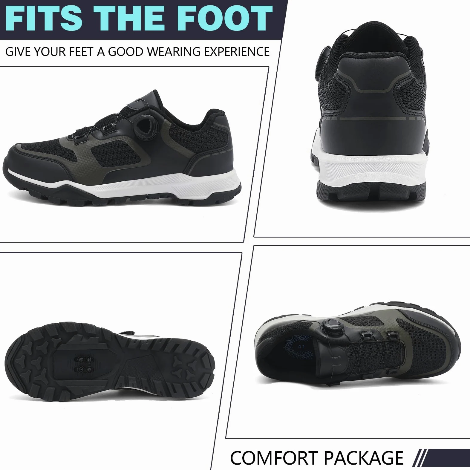 Pro Zapatillas Ciclismo Hombres Mujeres, Unisex Zapatos Bicicleta de Montaña Compatibles con Todos los Pedales SPD, Botas Bicycle MTB para Exteriores