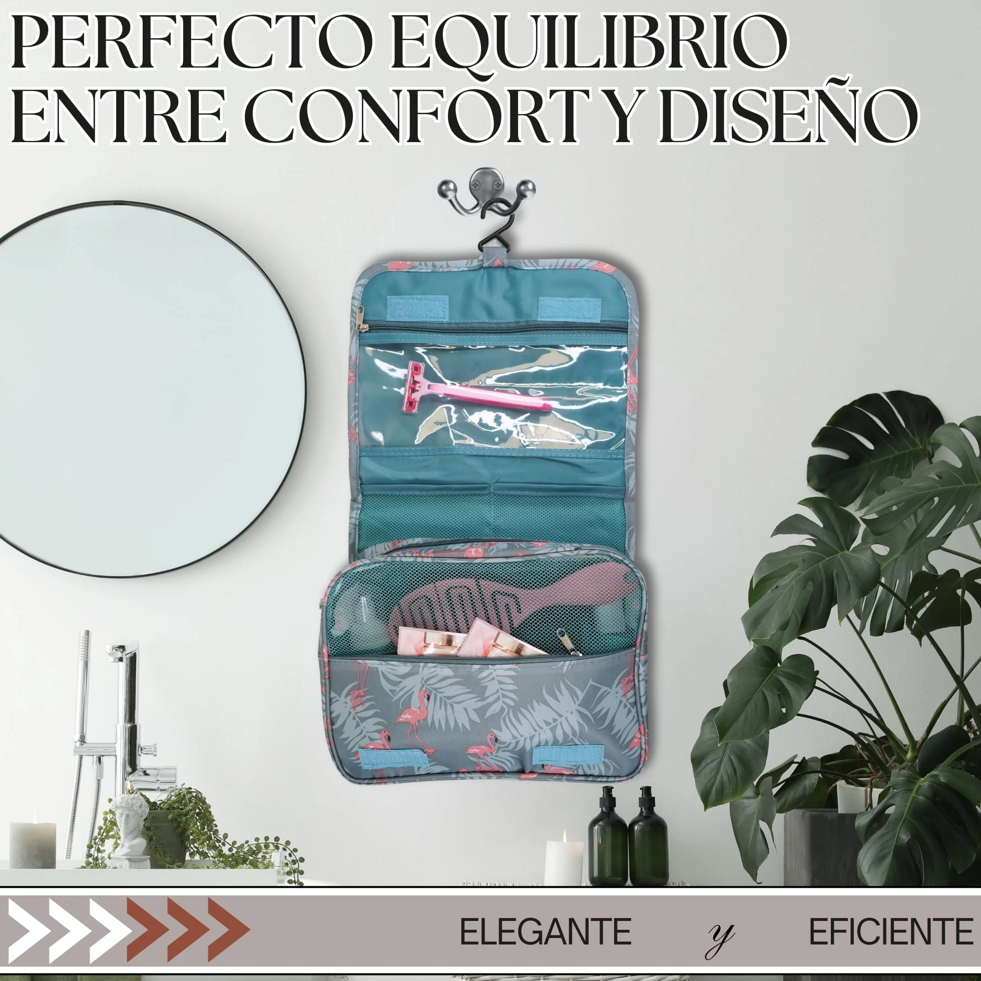 Neceser Viaje Colgante Impermeable Mujer, Viene con 2 Bolsas de Almacenamiento de Regalo, Neceser Mujer, Bolso Maquillaje, Bolsa de Aseo para Viajes Compacto, Ideal como Accesorios de Viajes