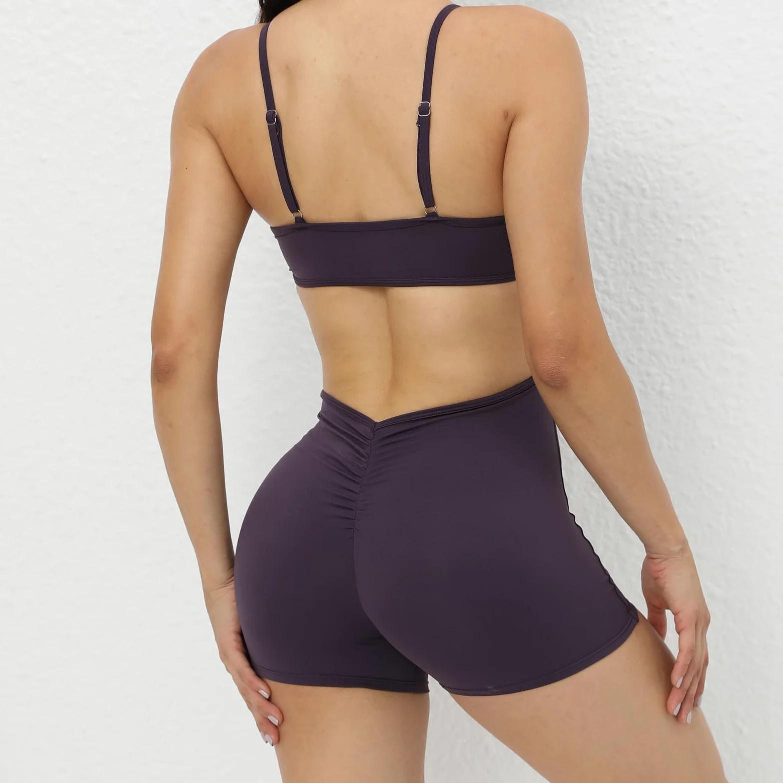 Mono de Yoga Sexy para Mujer - Body sin Mangas con Tiras y diseño sin Espalda, Mameluco Ajustado sin Costuras en Estilo Pantalones Cortos