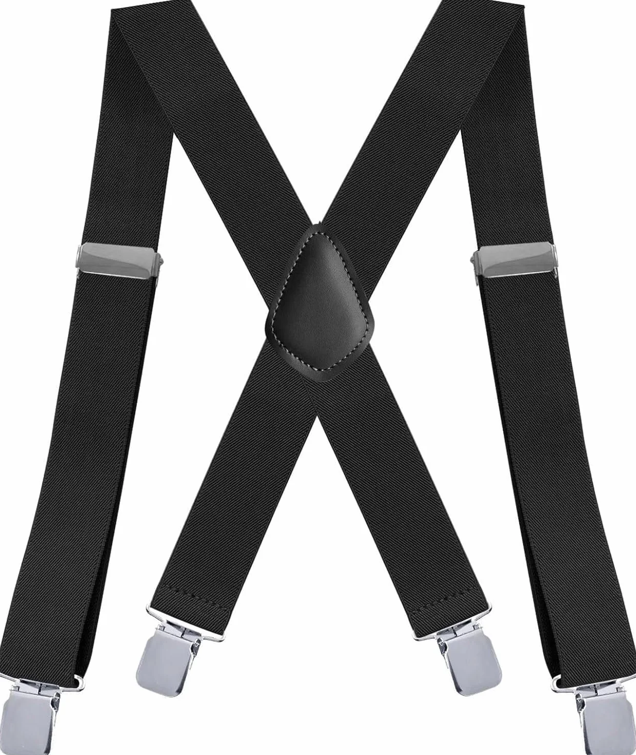 Tirantes, for hombre con hebilla de metal de 4 clips, tirantes ajustables tipo X, diseño elástico