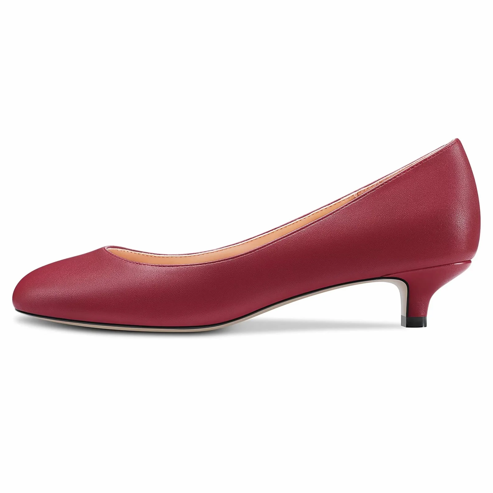 Saekcted Mujer Bajos Gatito Heel Redonda Punta Slip-on Pumps de Boda Cute 3.5 CM Heels