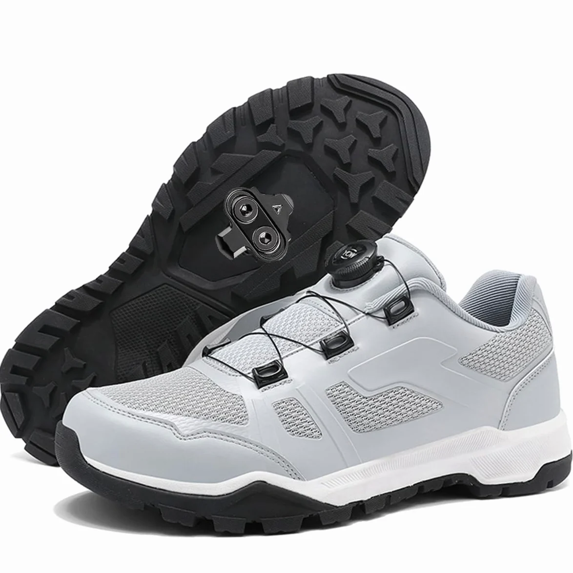 Zapatilla de Ciclismo Hombre Mujer Zapatos Bicicleta de Montaña | Zapatillas Carreras Compatible con SPD Pedales de 2 Tornillos con Calas Respirables Exterior Unisex Adulto