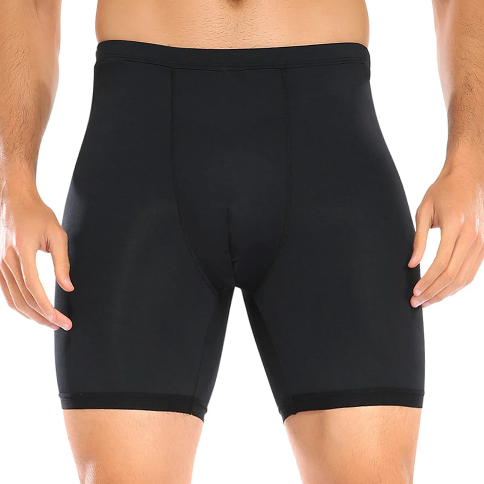 NLAVW Pantalones Cortos moldeadores de Cuerpo para Hombres 4XL-6XL, Pantalones Cortos moldeadores Cortos Acolchados, Ropa Interior con Refuerzo de glúteos, bóxer Moldeador de Cuerpo,Negro,L