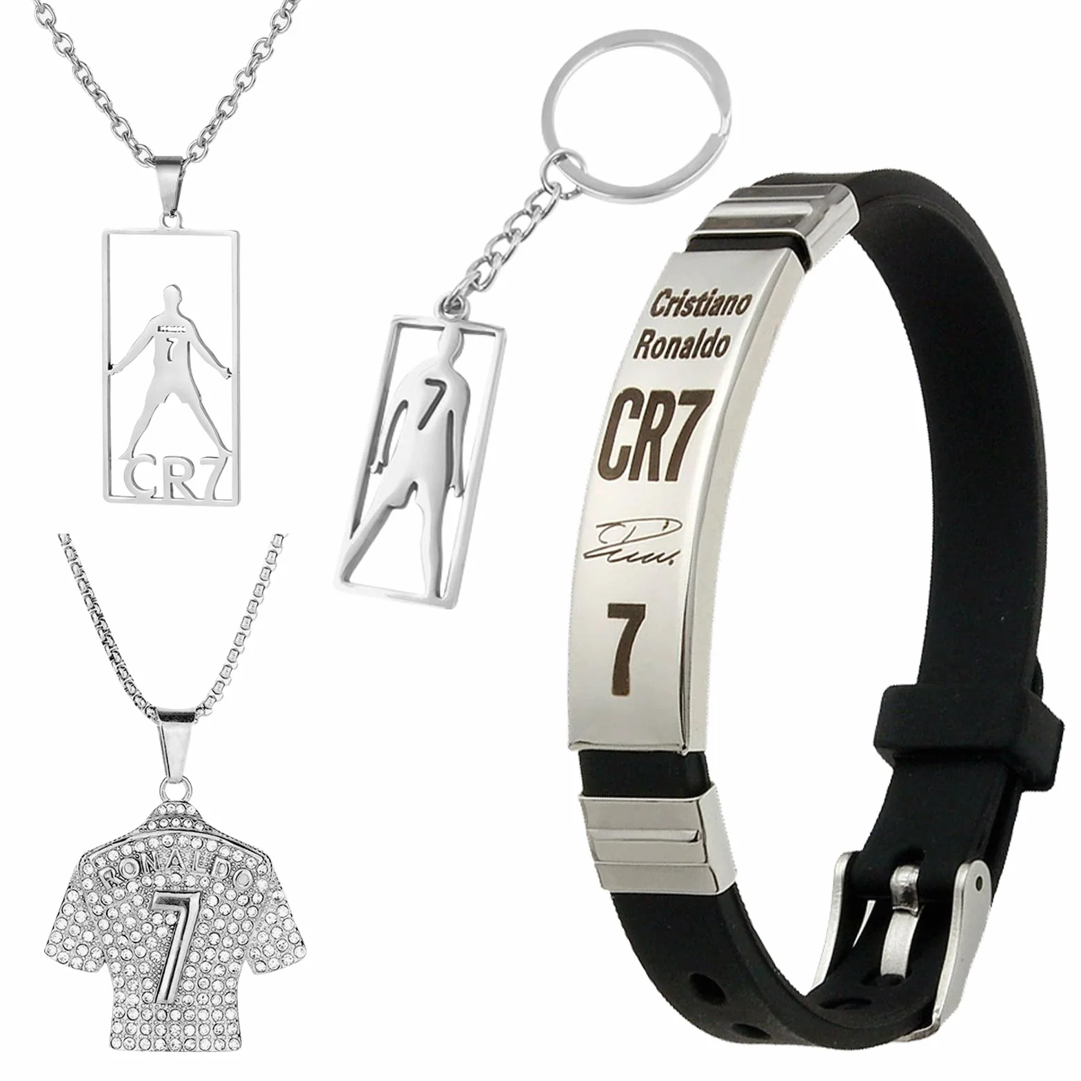 4 Piezas Juego de Cadena con Collar y Pulsera de Fútbol para Niños, Futbol Pulsera de Regalos, pulsera de fútbol para niños, Regalo para Aficionados
